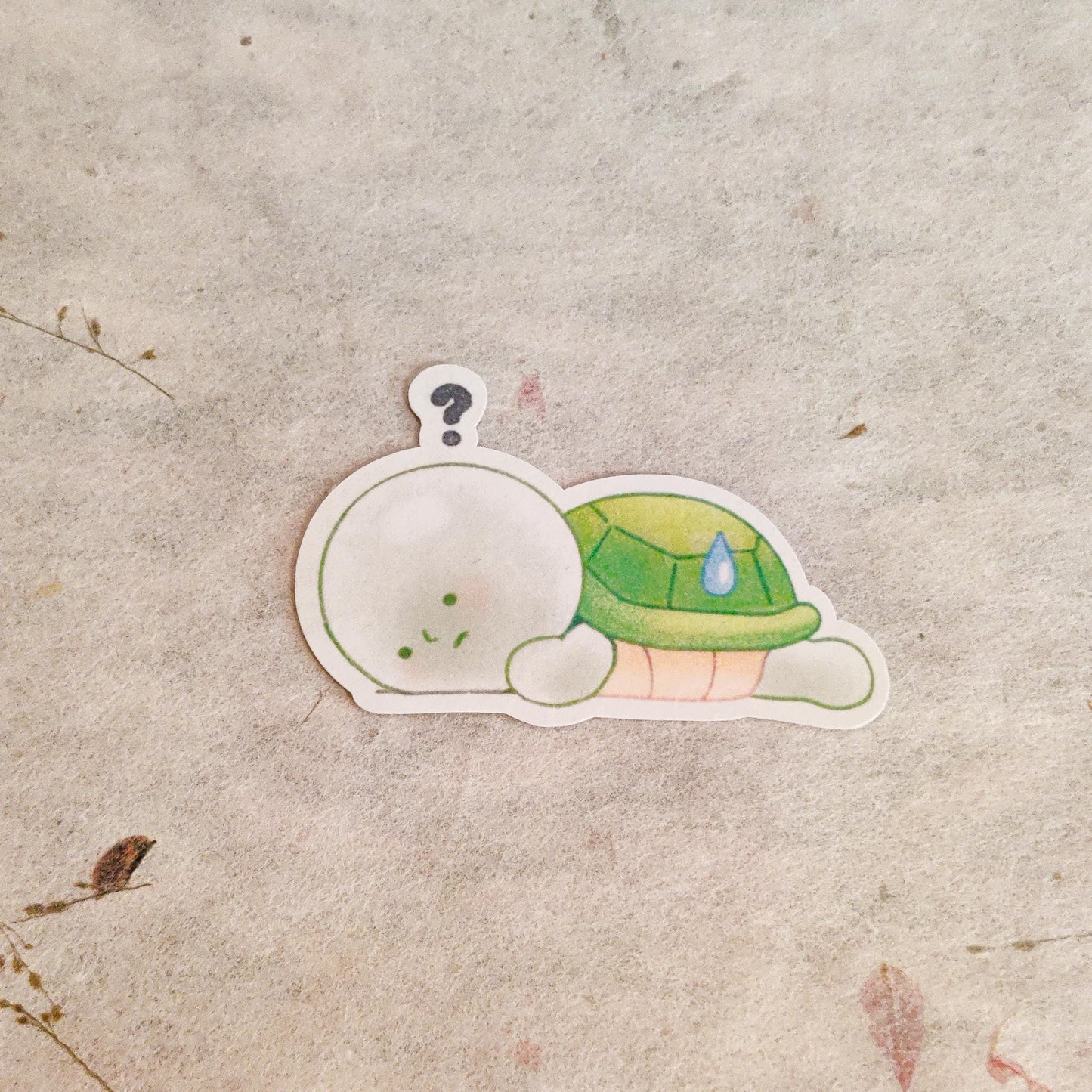 Cute Holographic Die-Cut Glossy Vinyl Sticker - Smiski Turtle ?