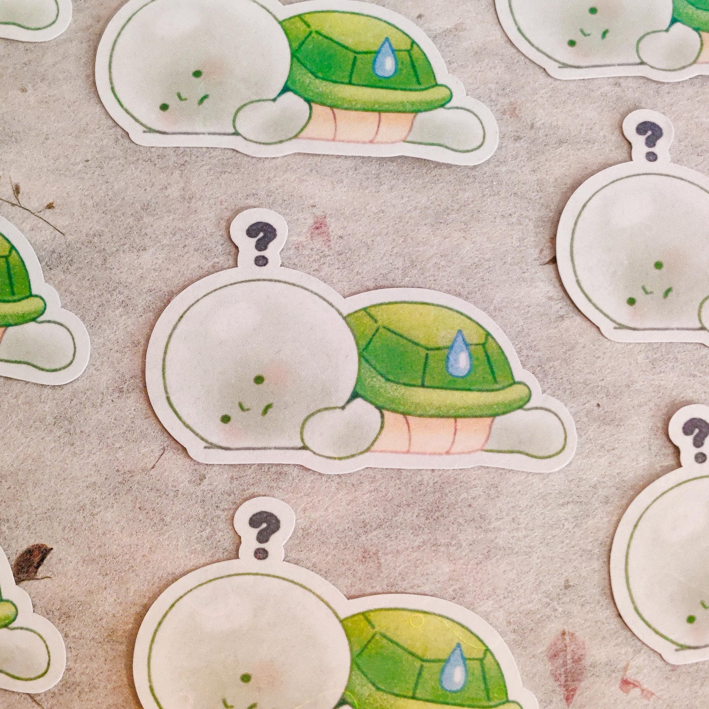 Cute Holographic Die-Cut Glossy Vinyl Sticker - Smiski Turtle ?