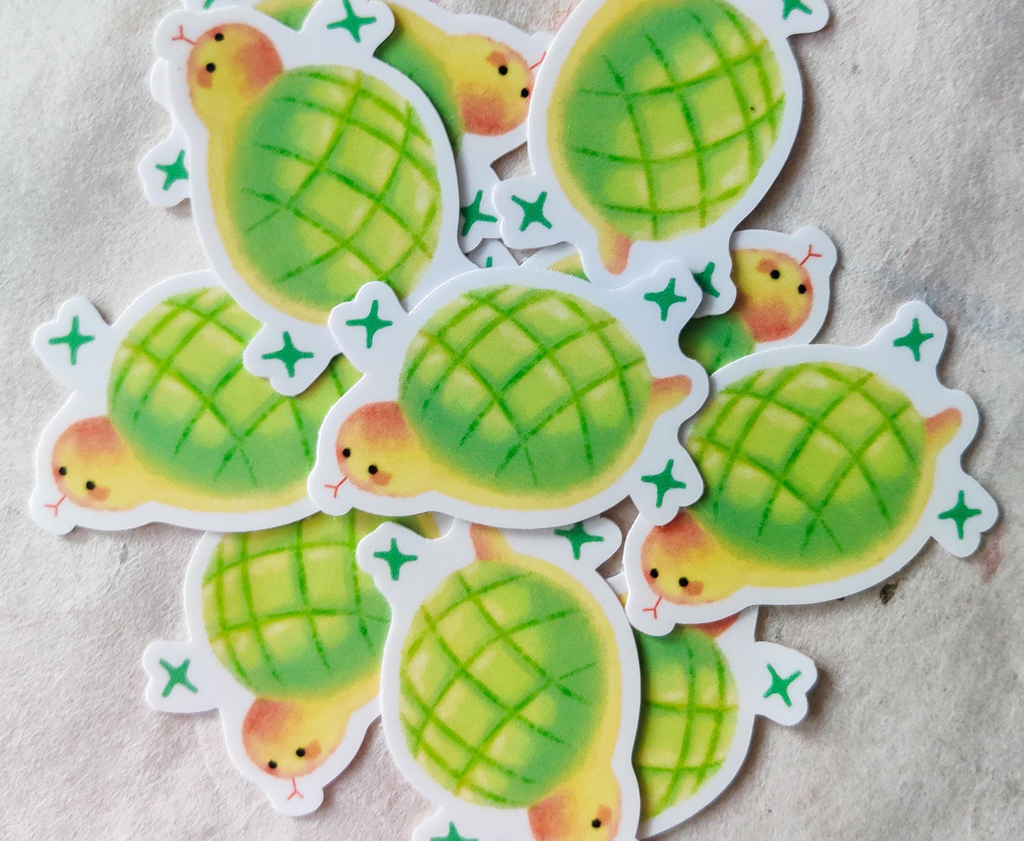 Cute Green Melon Snake Bun Sticker