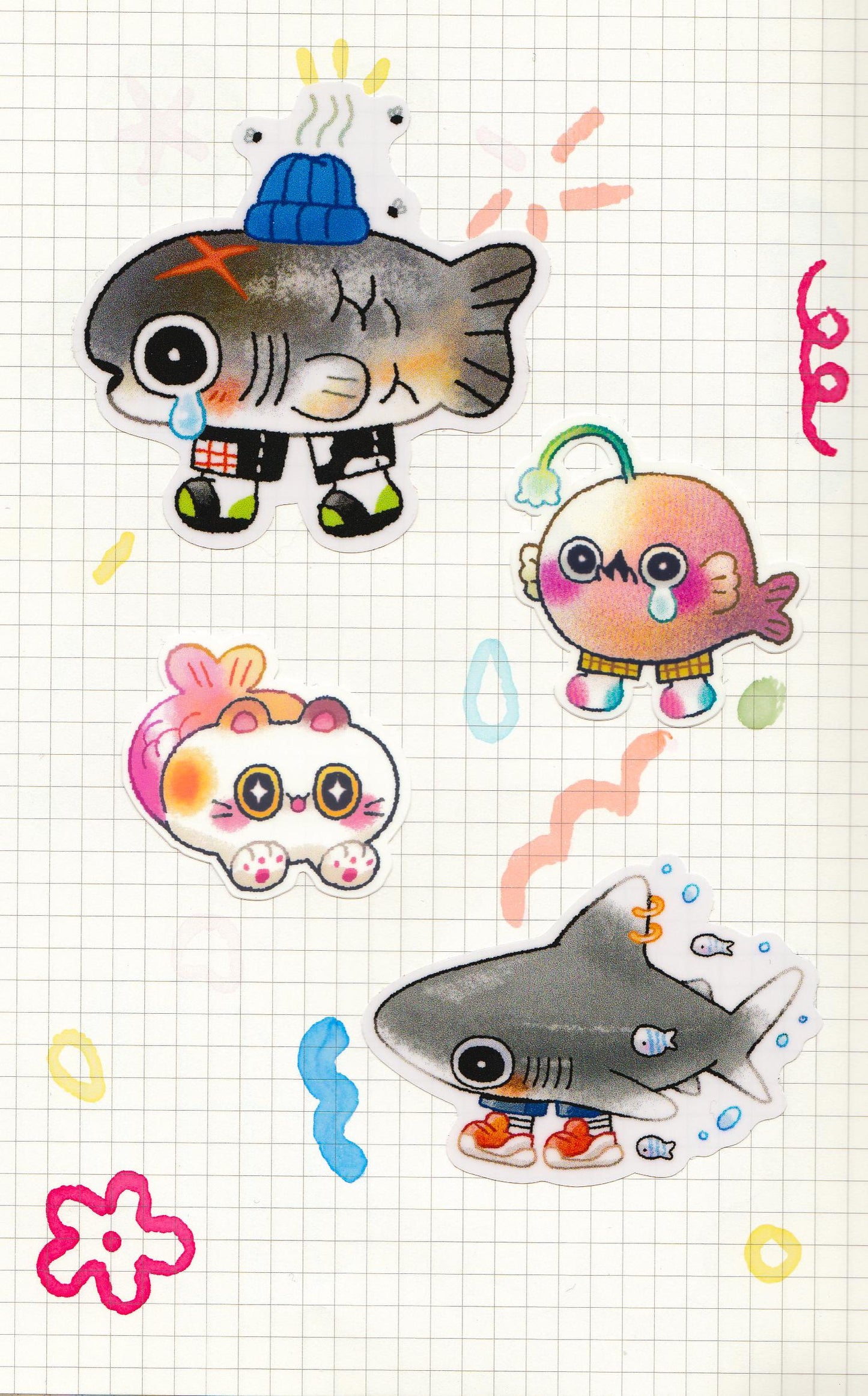 Cute Die-Cut Stinky Fish Sticker