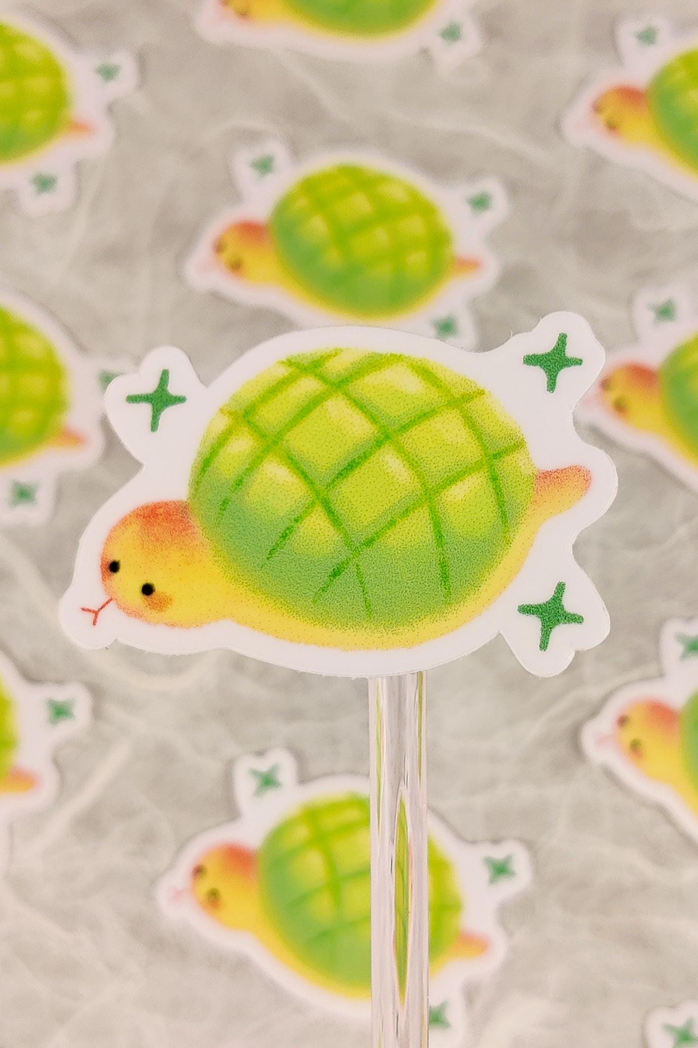 Cute Green Melon Snake Bun Sticker