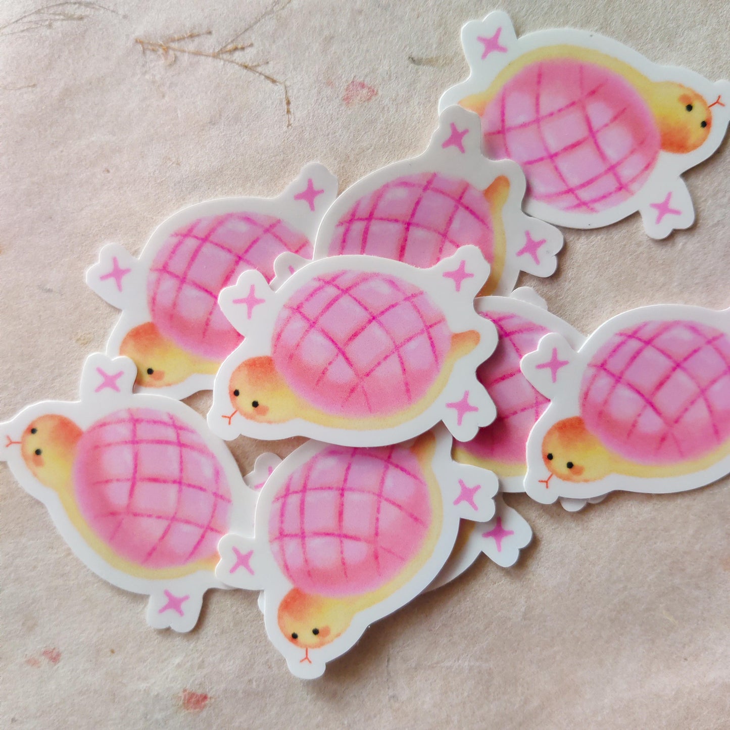 Cute Pink Melon Snake Bun Sticker