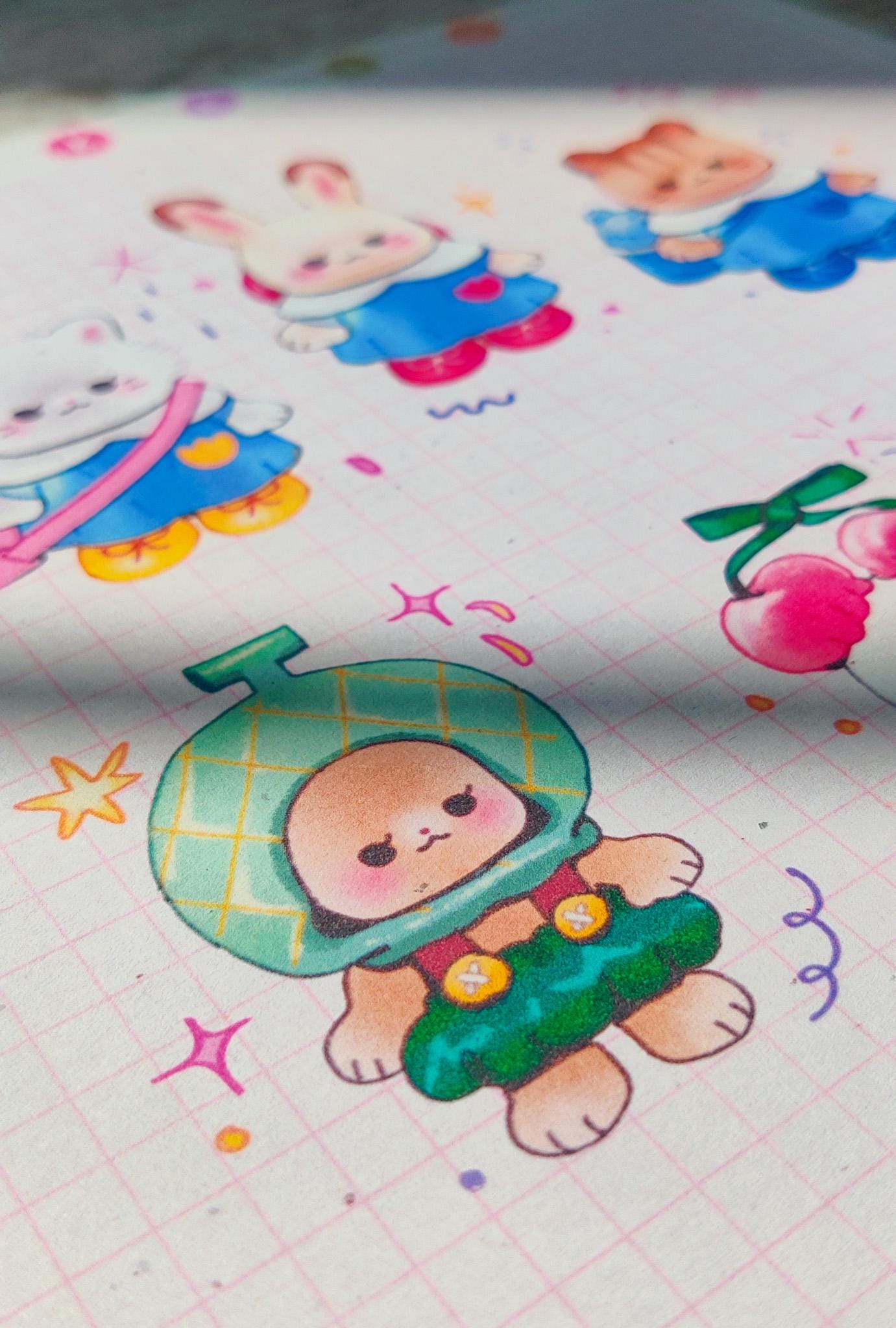Kawaii Calico Critter Print