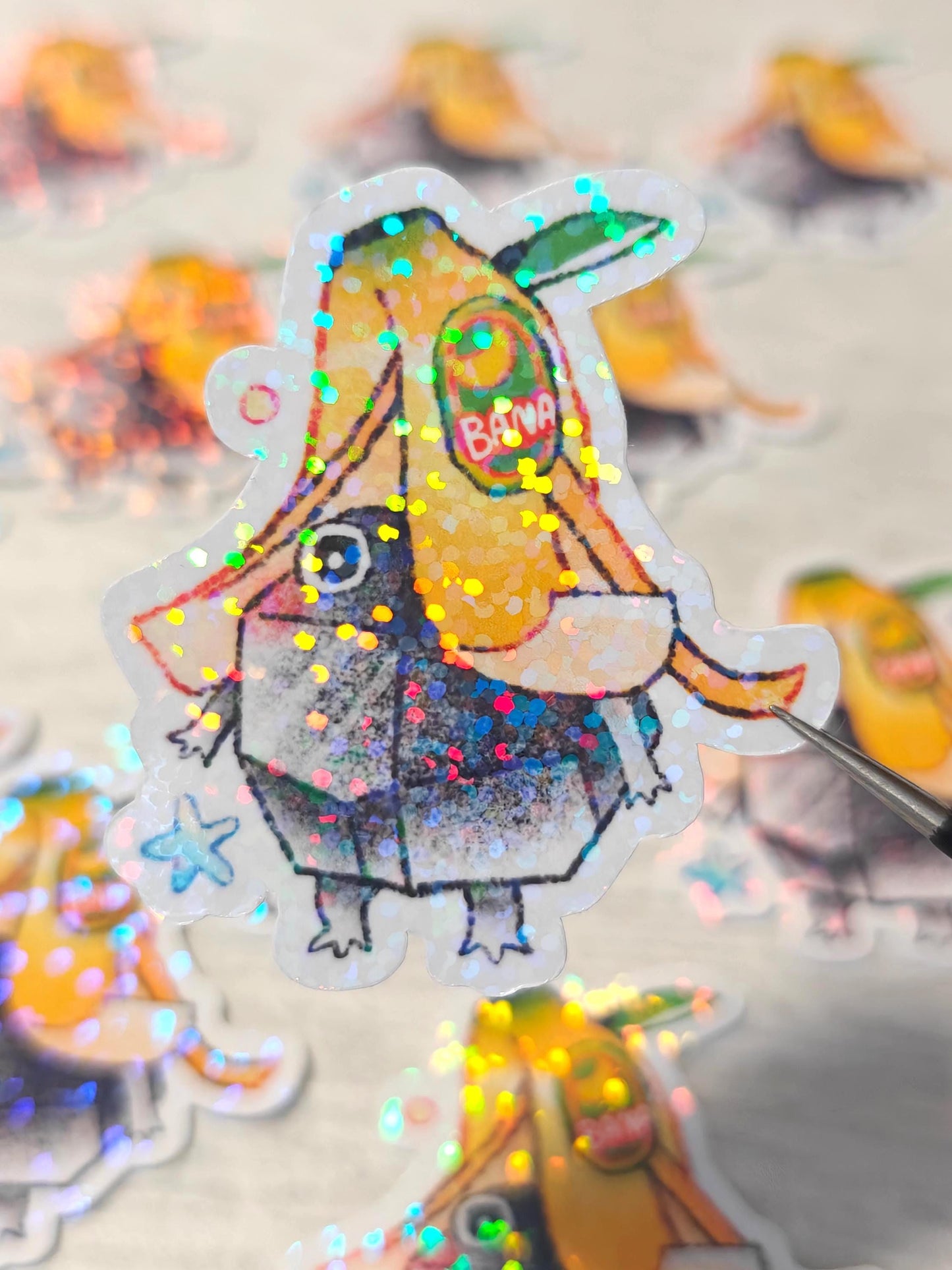 Cute Pikmin Holographic Sticker ~ Banana Rock Pikmin