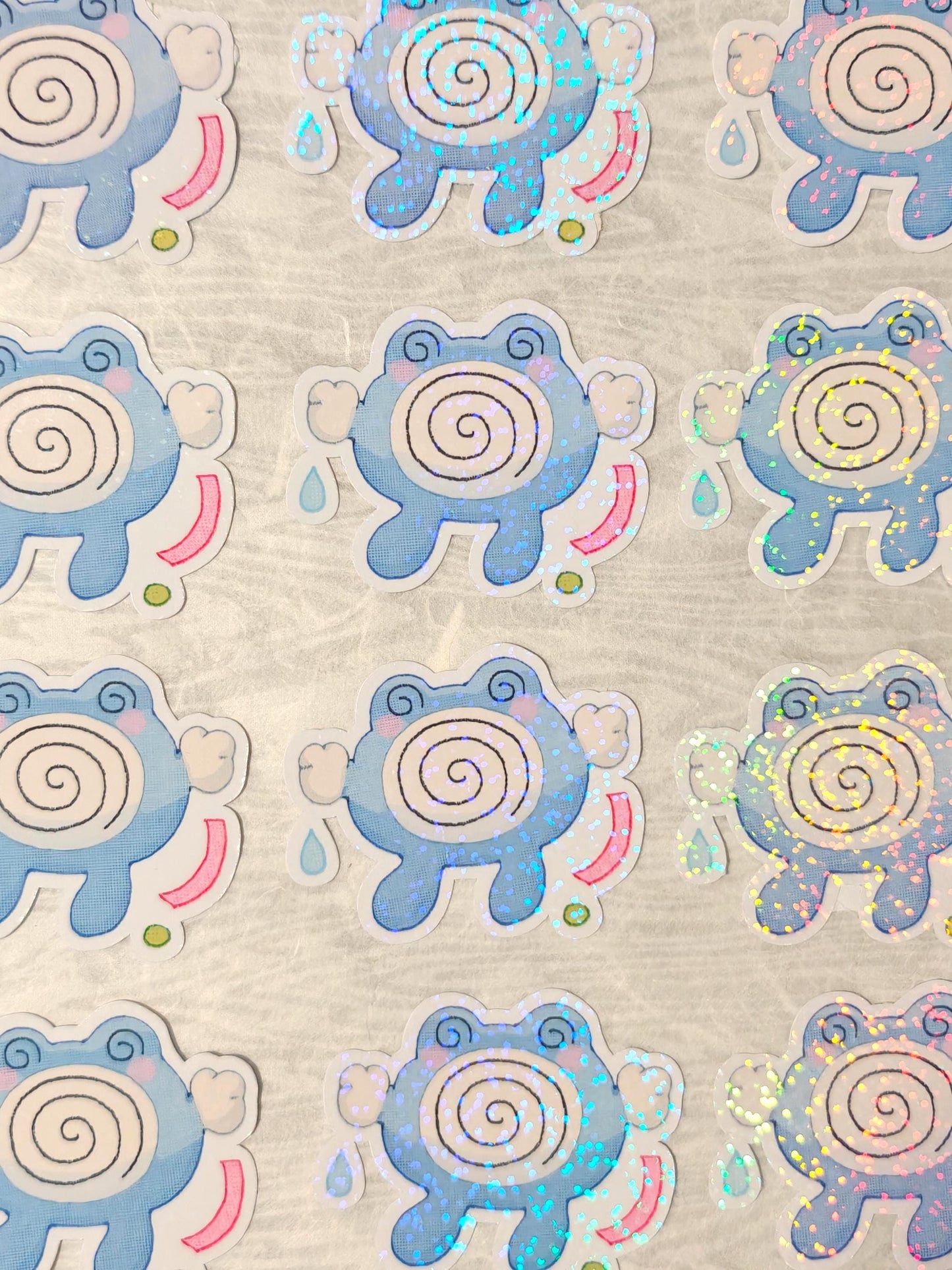 Cute Holographic Pokémon Sticker ~ Polywhirl