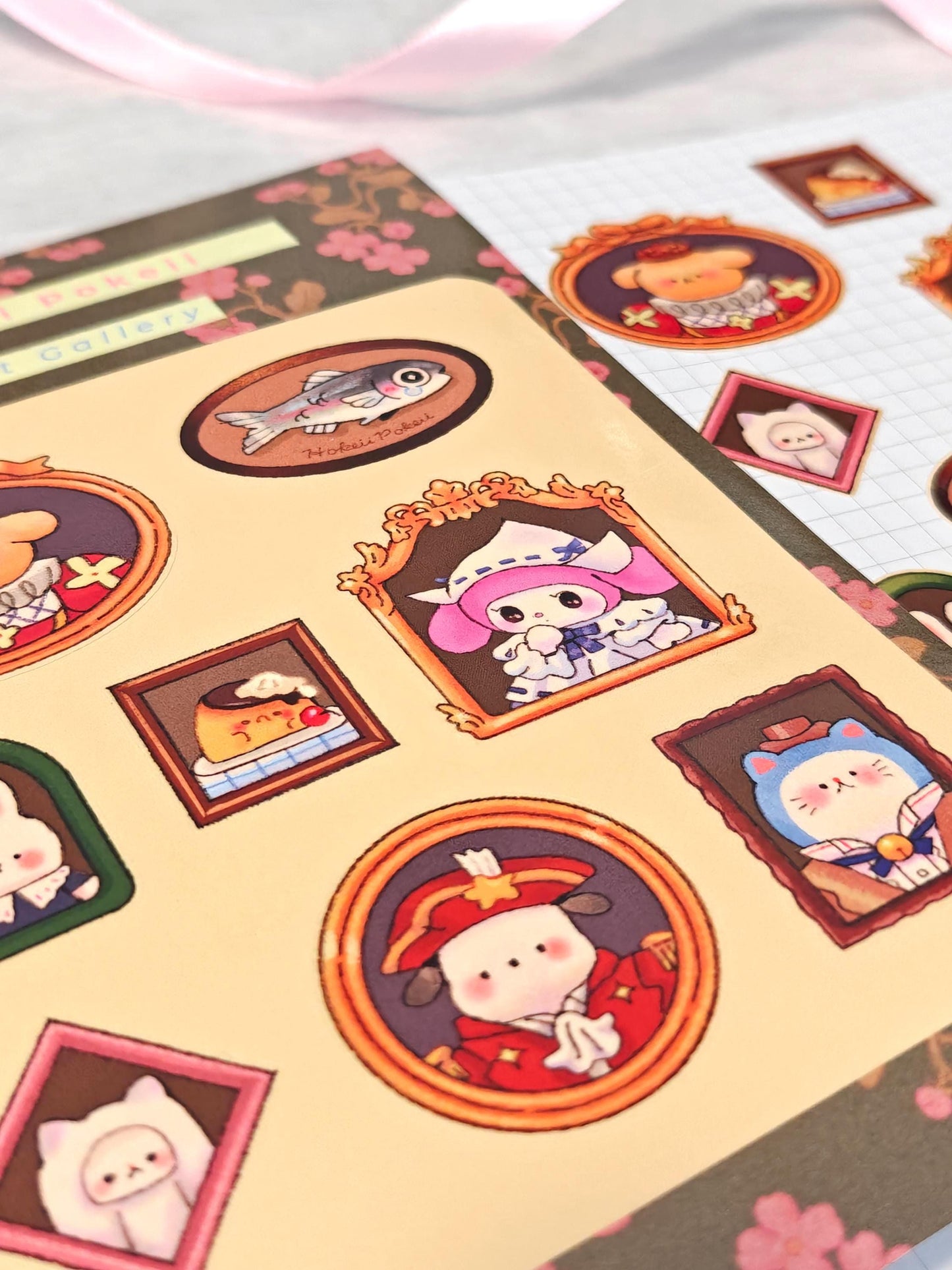 Super Cute Art Gallery Sticker Sheet - Sanrio Friends