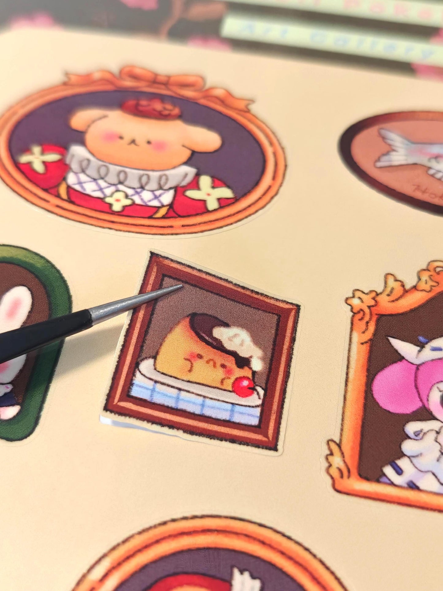 Super Cute Art Gallery Sticker Sheet - Sanrio Friends