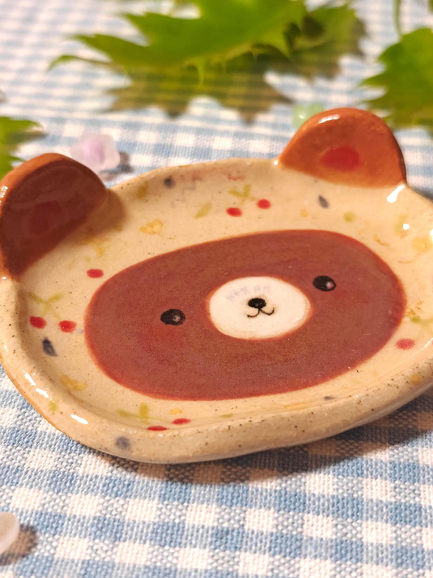Cute Ceramic Babushka Bear Trinket Dish