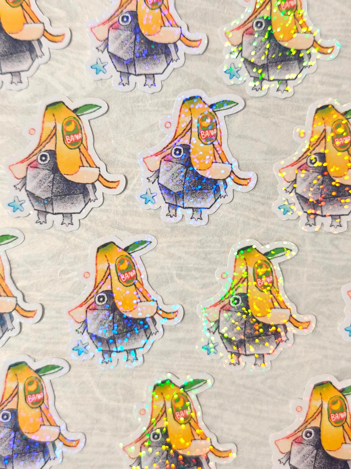Cute Pikmin Holographic Sticker ~ Banana Rock Pikmin