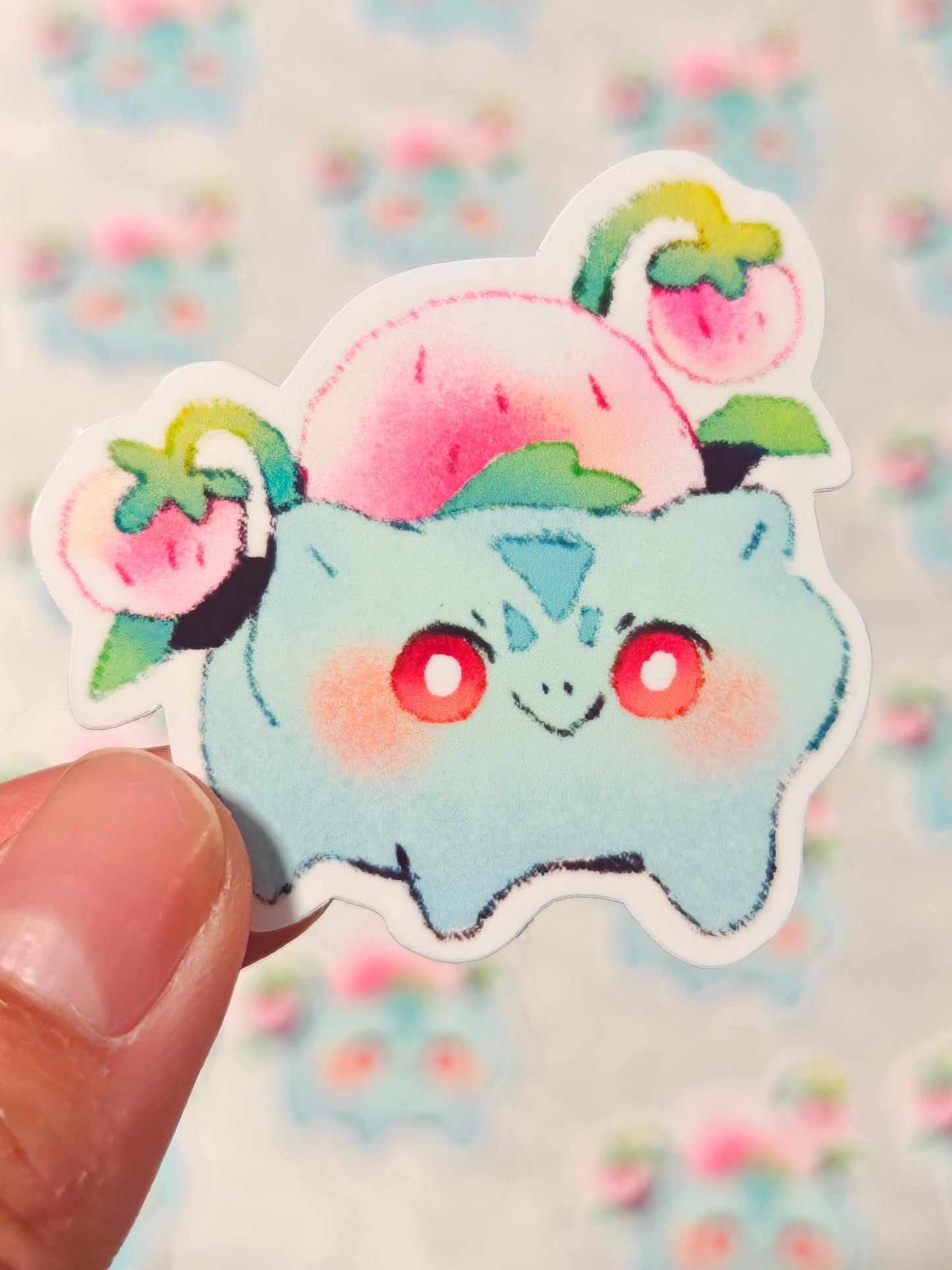 Cute Pokémon Sticker ~ Bulbasaur Strawberry