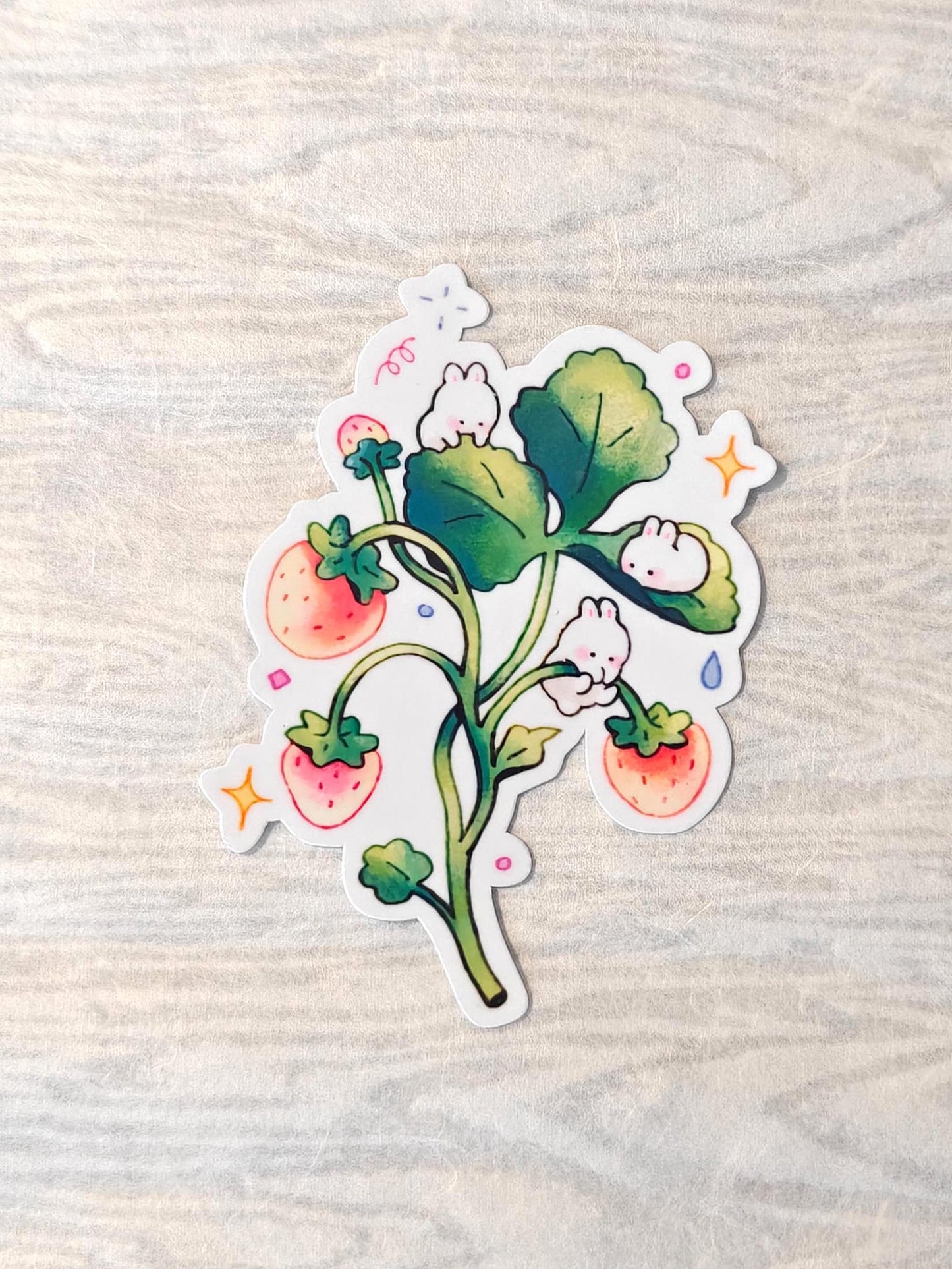 Cute Strawberry Bunny Sticker