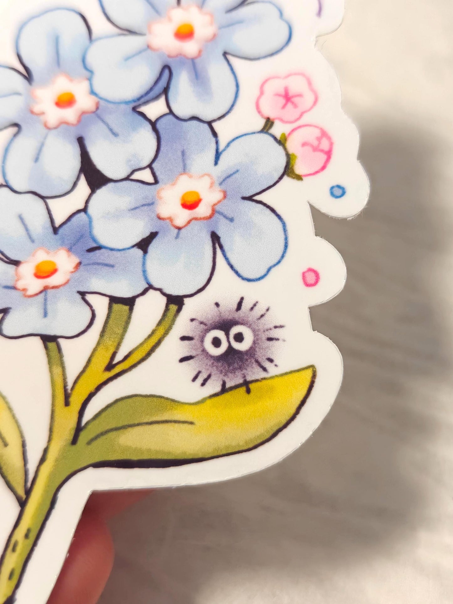 Cute Soot Sprite Forget Me Not Sticker