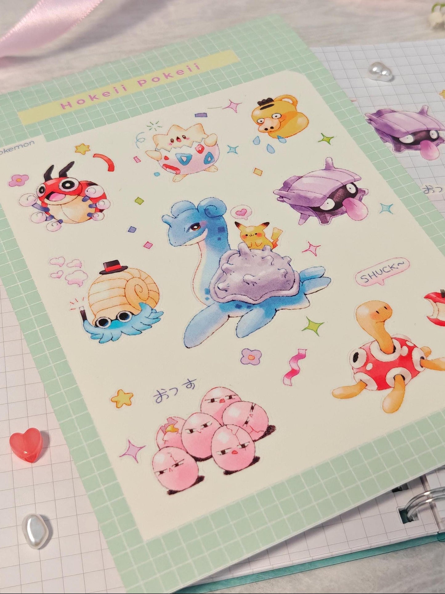 Super Cute Pokémon Sticker Sheet No. 3 ( Lapras )