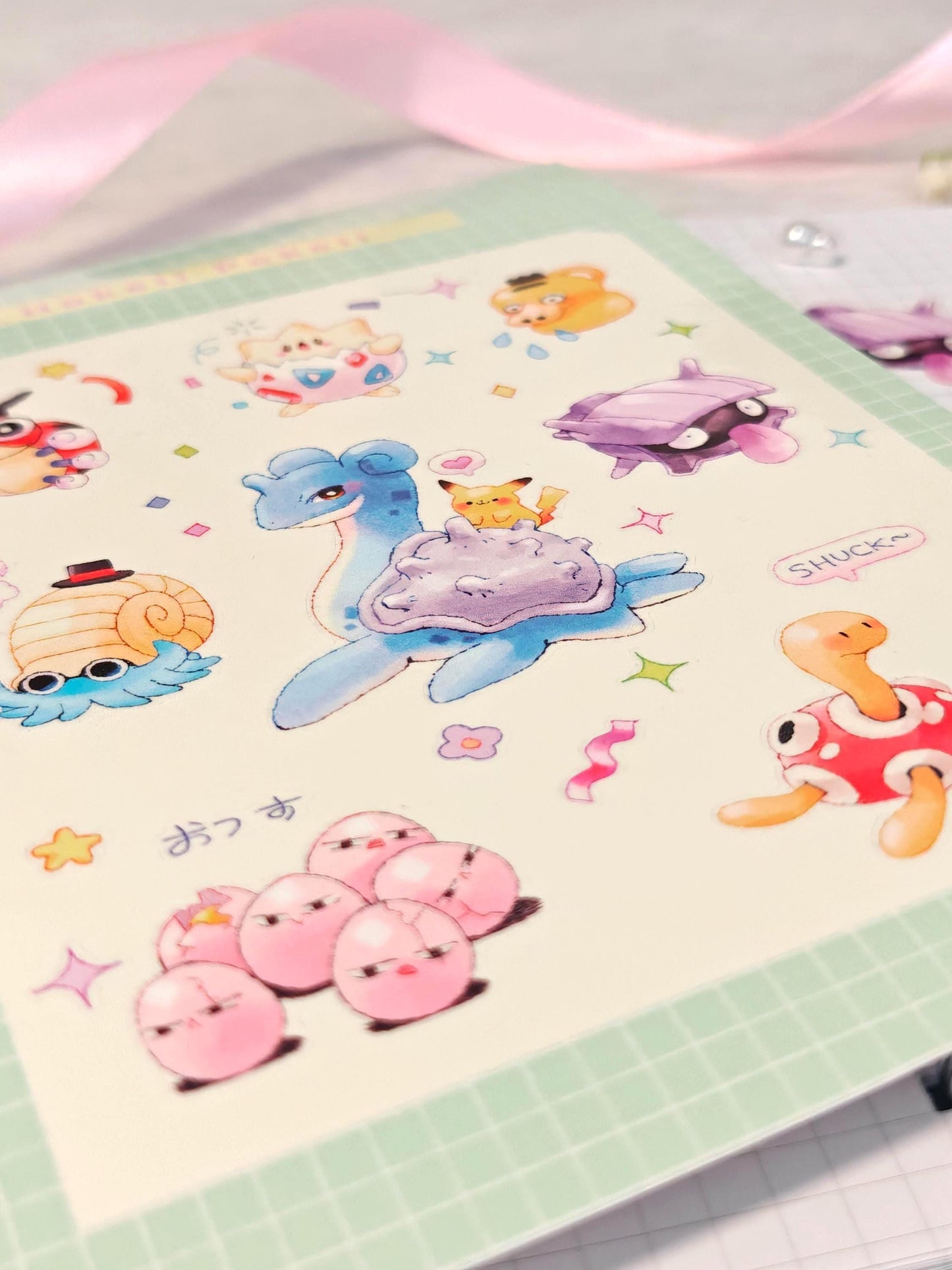 Super Cute Pokémon Sticker Sheet No. 3 ( Lapras )