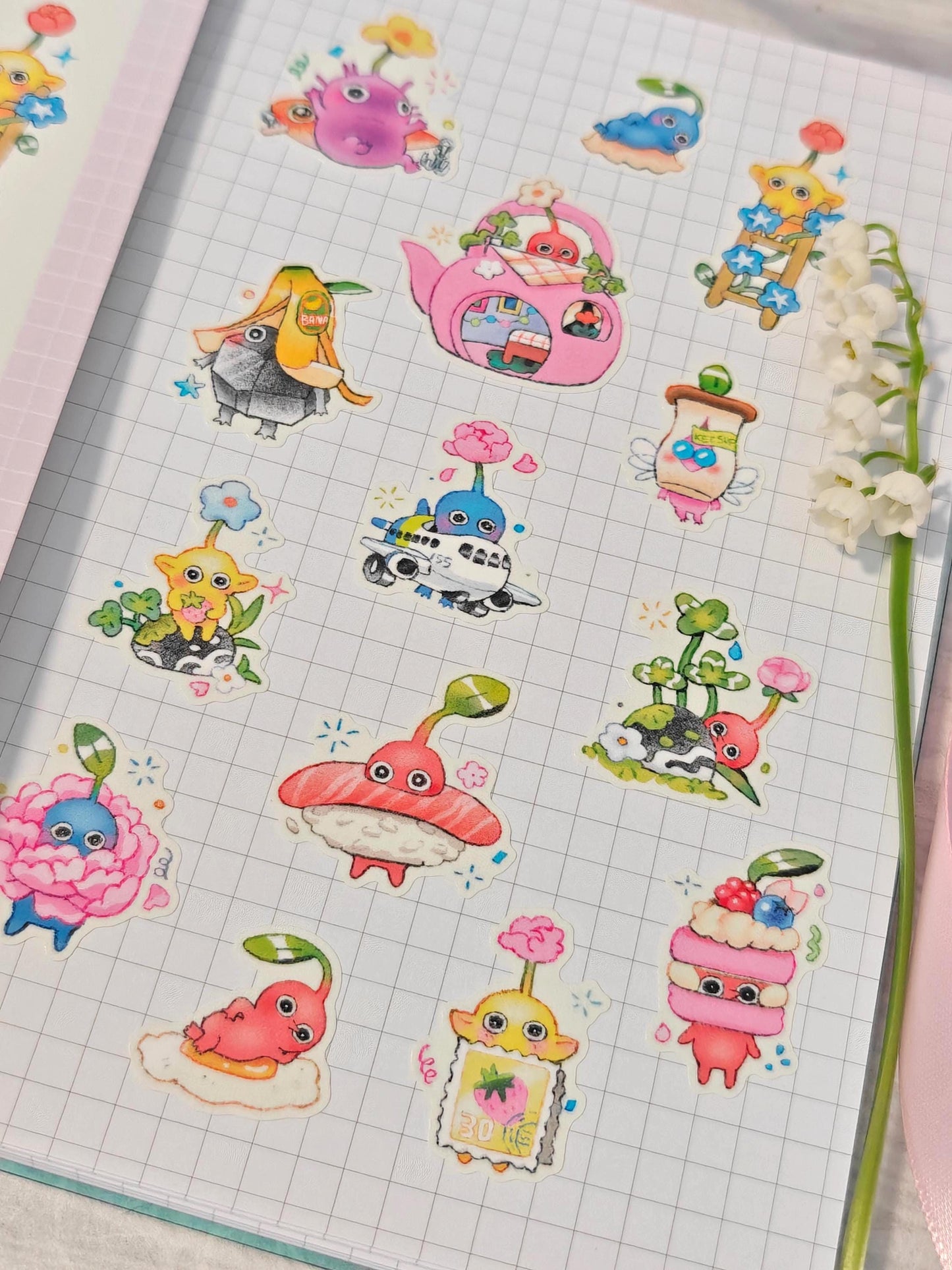 Super Cute Sticker Sheet - Pikmin Bloom