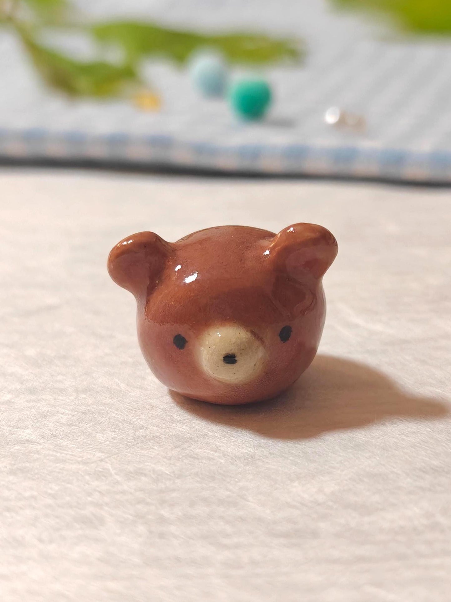 Cute Ceramic Bear Trinket