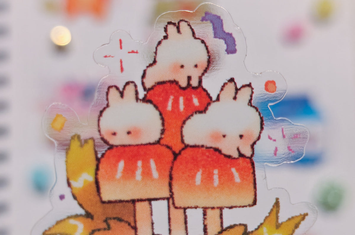 Transparent Whimsy Pals Vinyl Die-Cut Glossy Sticker Sheet
