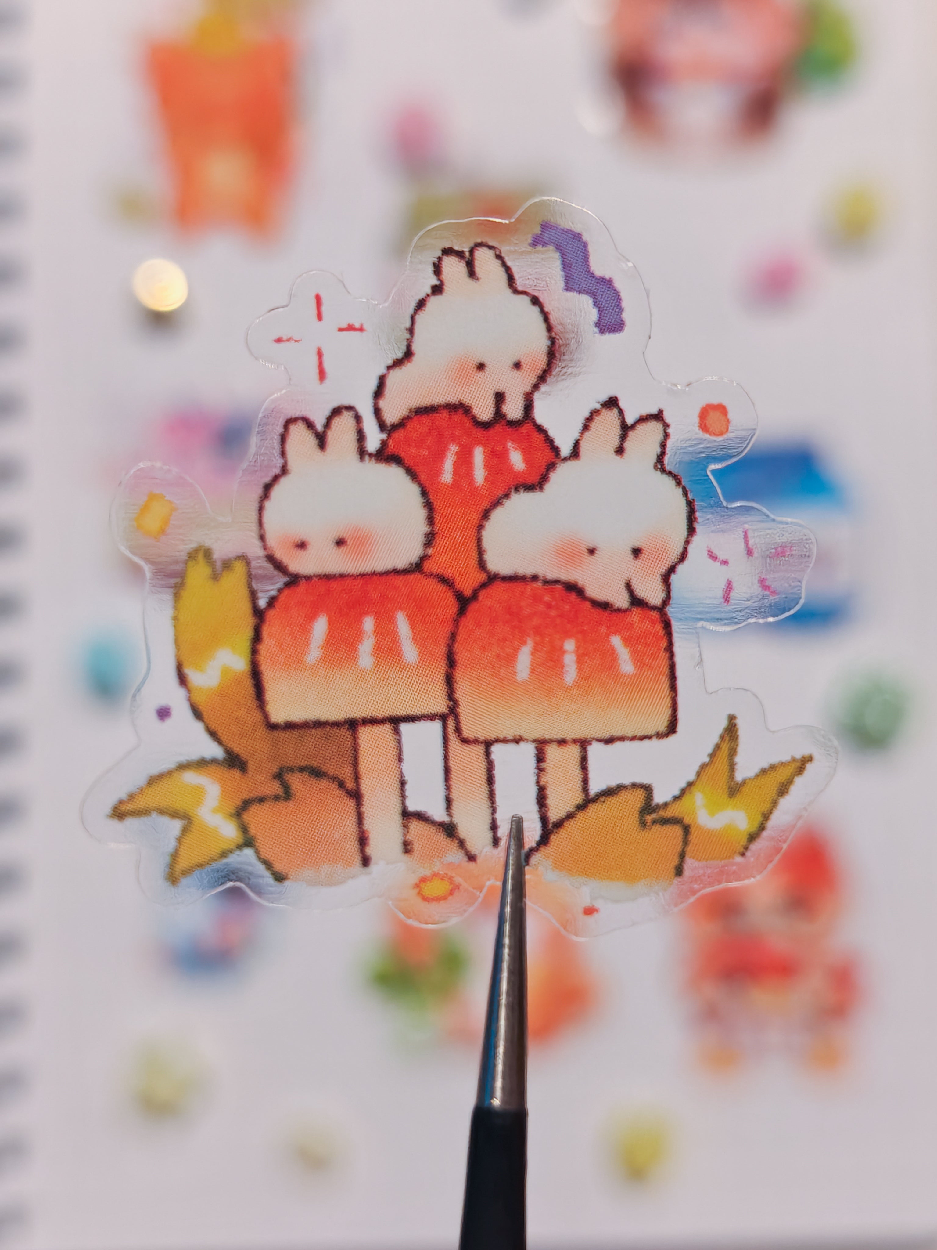 Transparent Whimsy Pals Vinyl Die-Cut Glossy Sticker Sheet