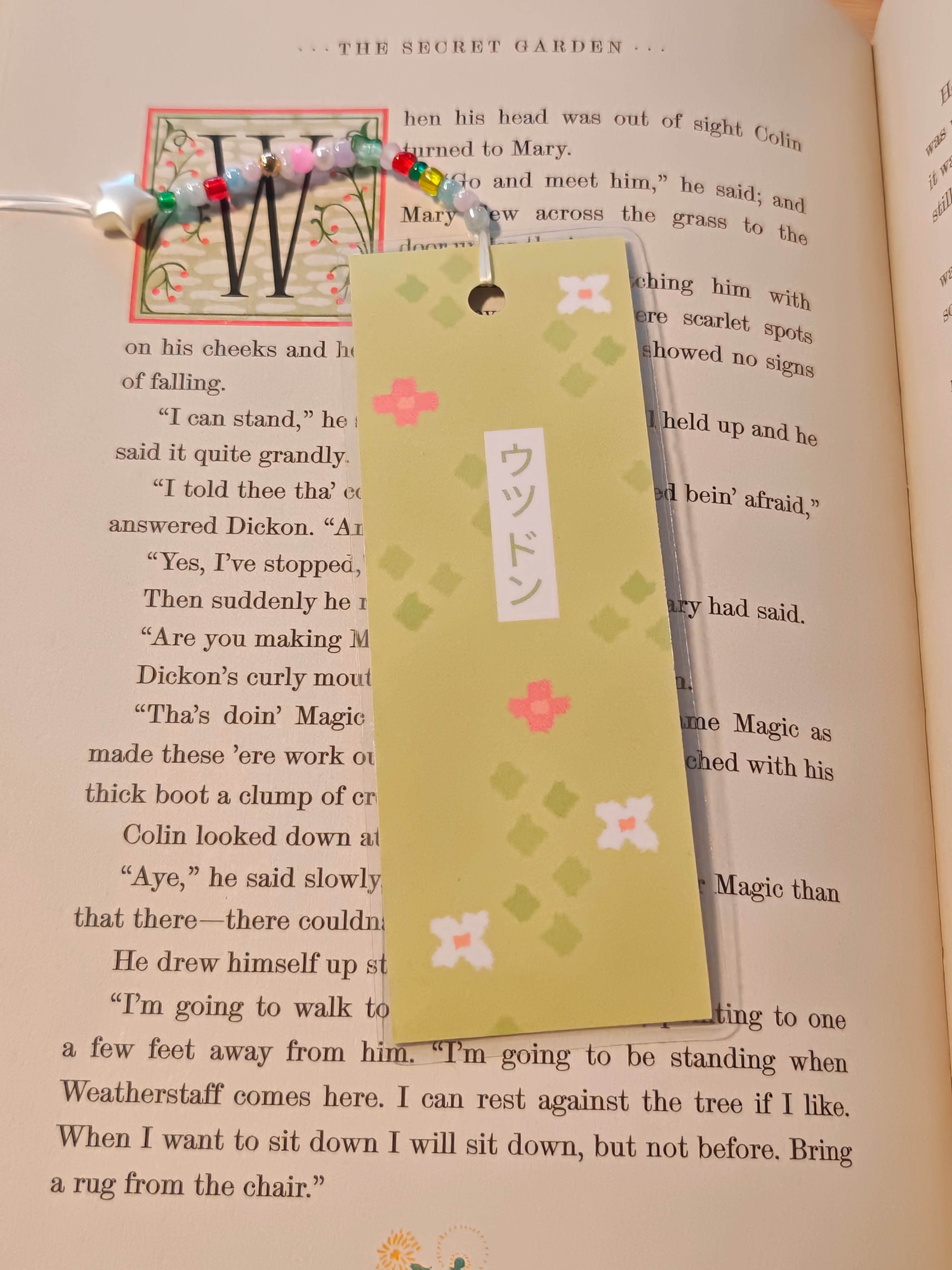 Handmade Vinyl Weepin Bell Bookmark with Charms & Beads