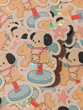 Holographic Calico Critter Puppy Vinyl Sticker