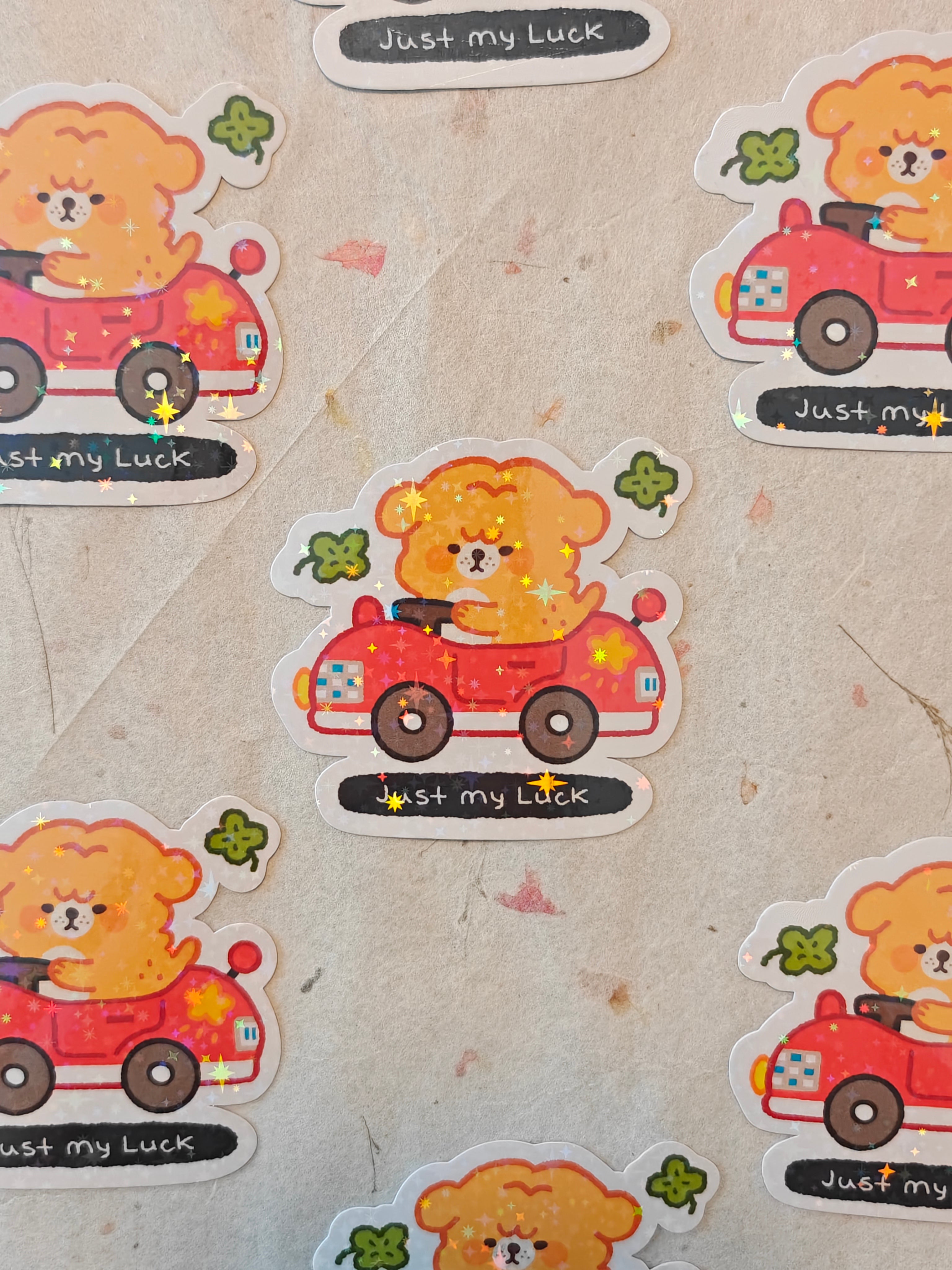 Holographic Just My Luck Vinyl Sticker