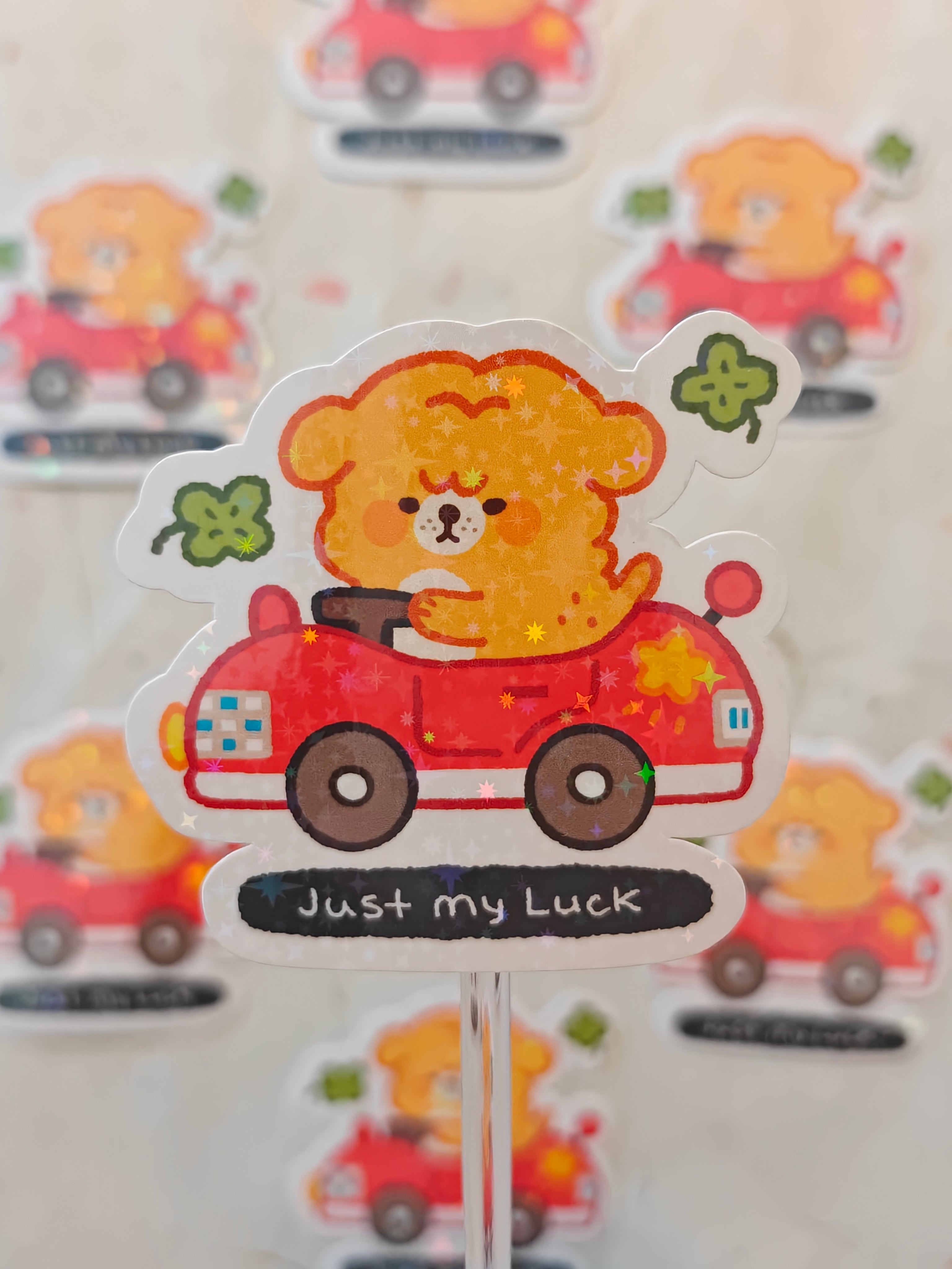 Holographic Just My Luck Vinyl Sticker