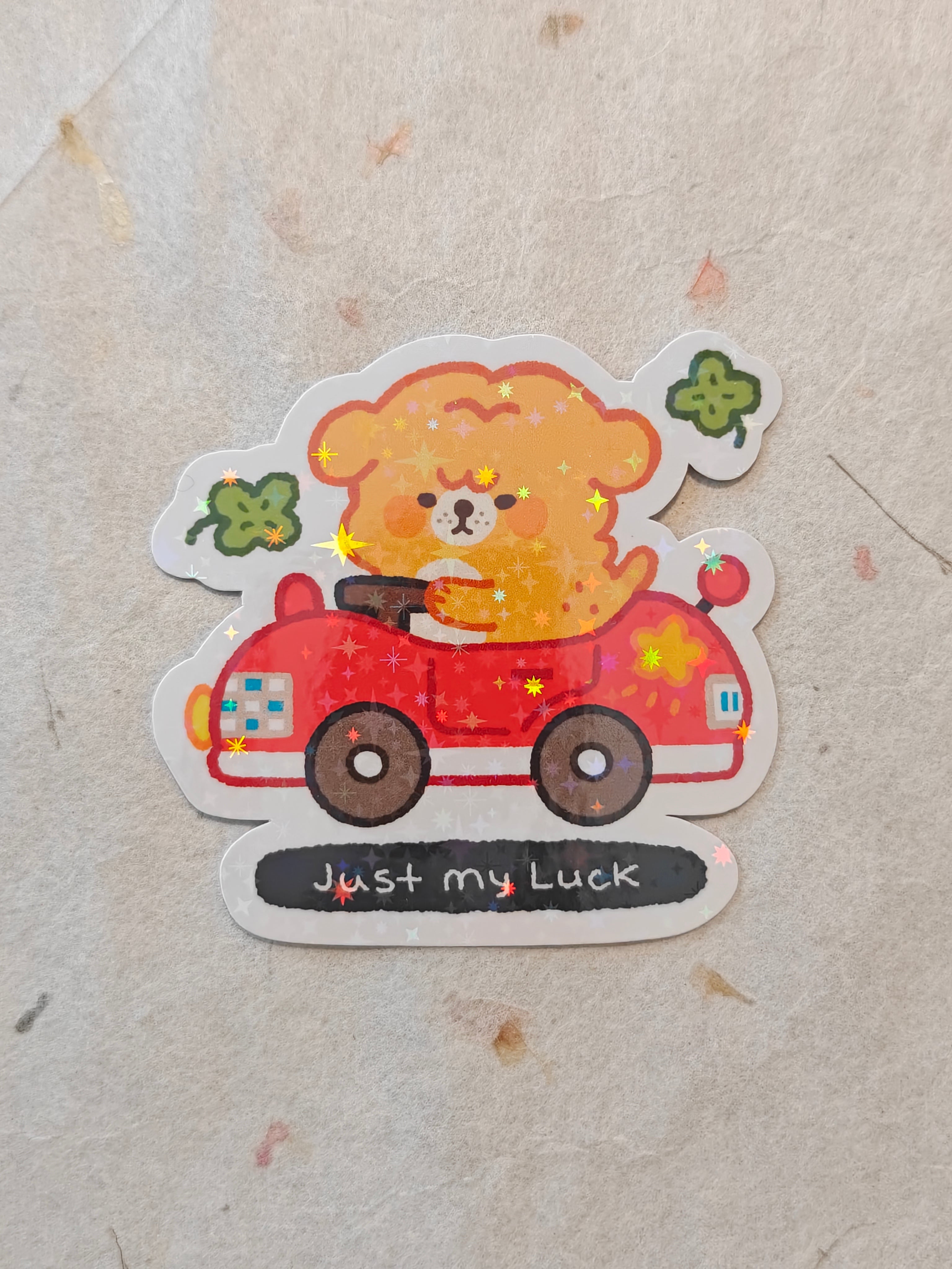 Holographic Just My Luck Vinyl Sticker