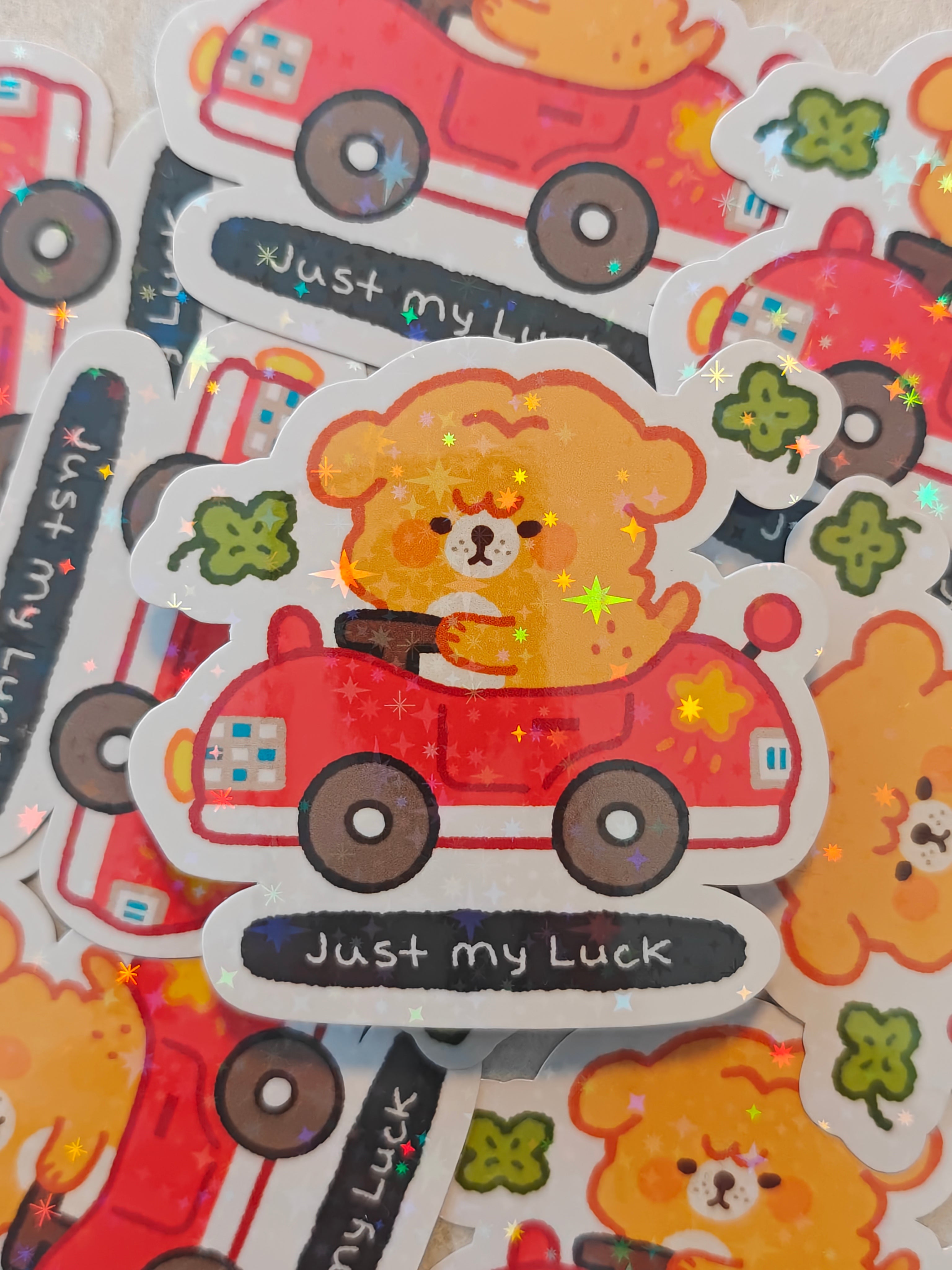 Holographic Just My Luck Vinyl Sticker