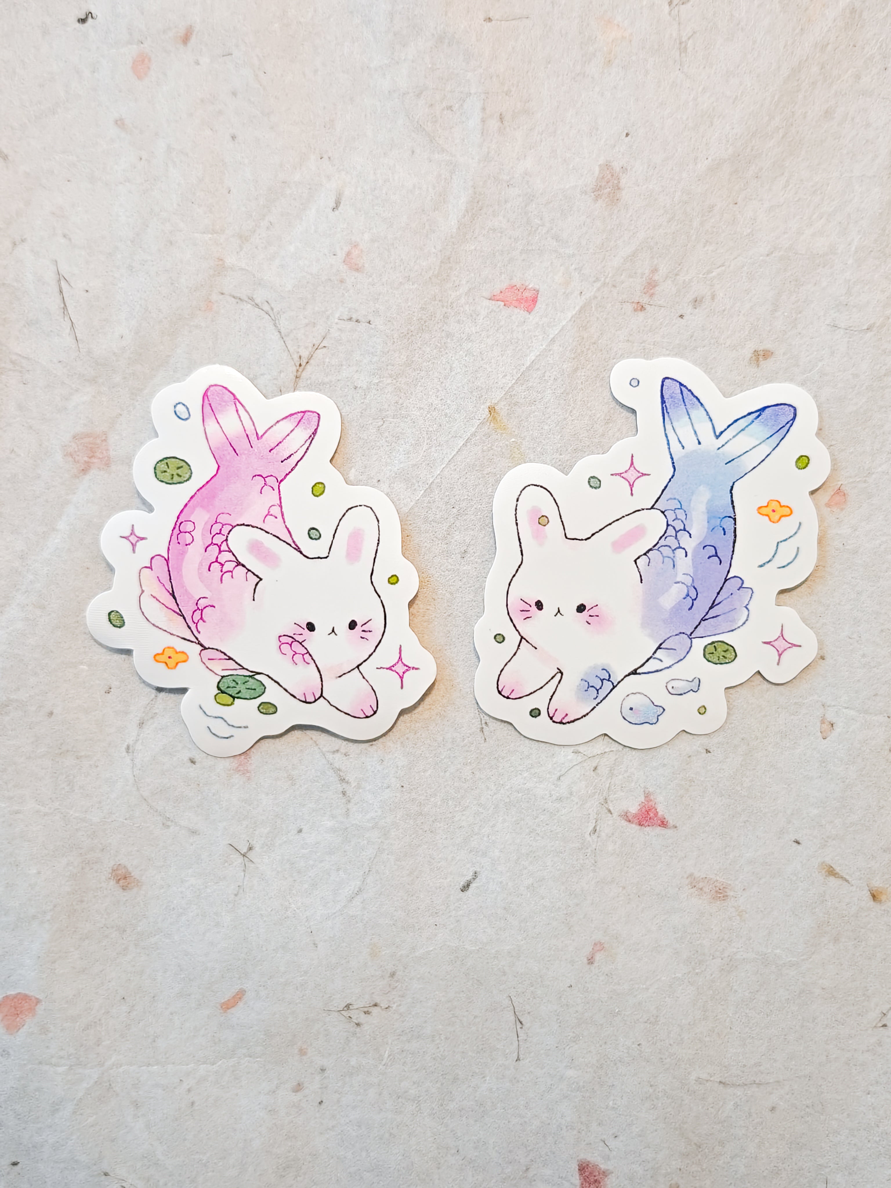 Glossy Pink Merbunny Vinyl Sticker