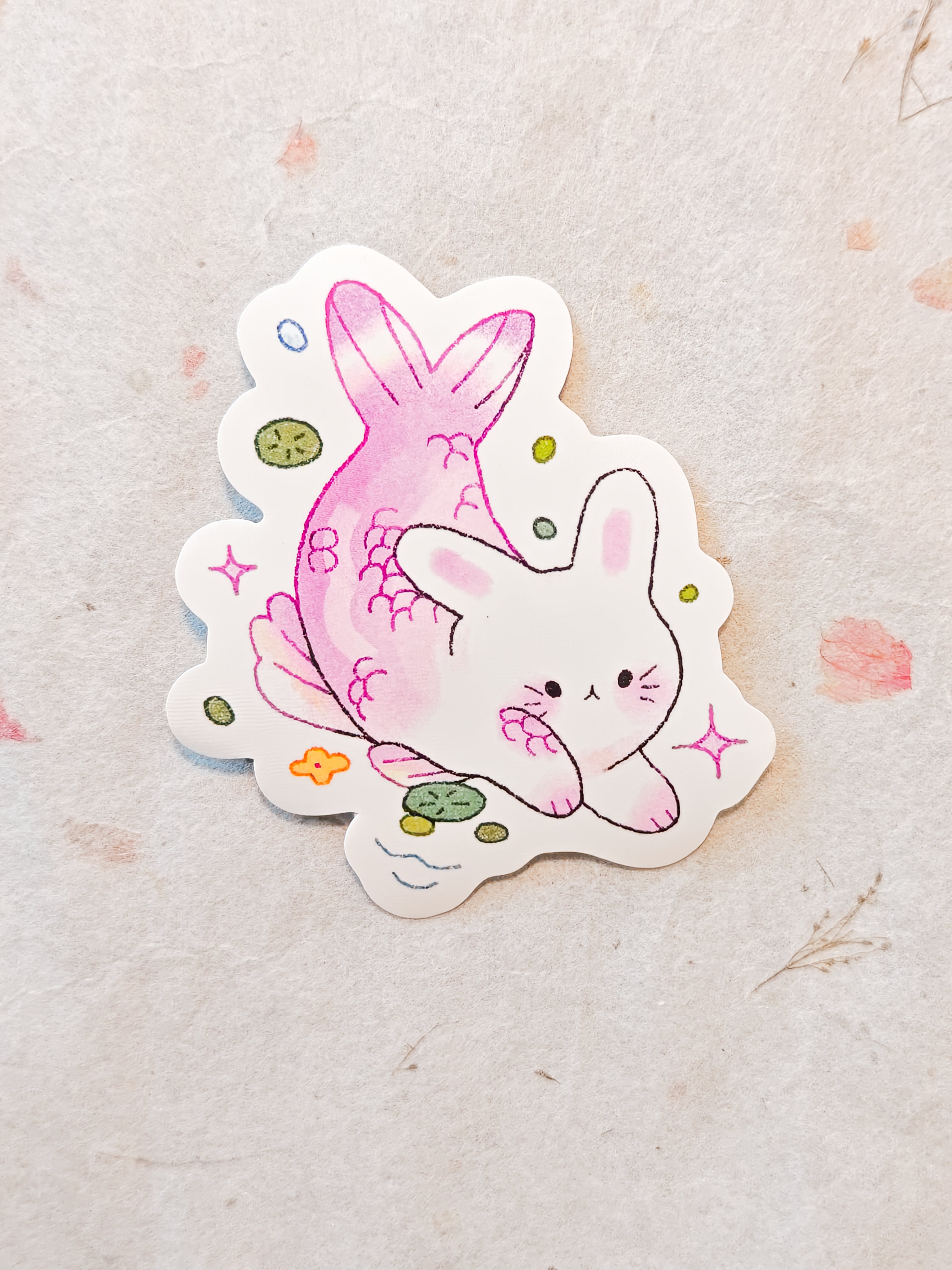 Glossy Pink Merbunny Vinyl Sticker