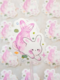Glossy Pink Merbunny Vinyl Sticker