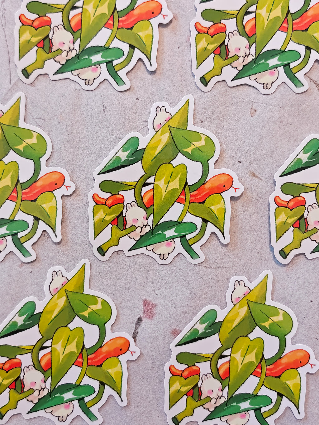 Glossy Bunny & Snake Pathos Vinyl Sticker