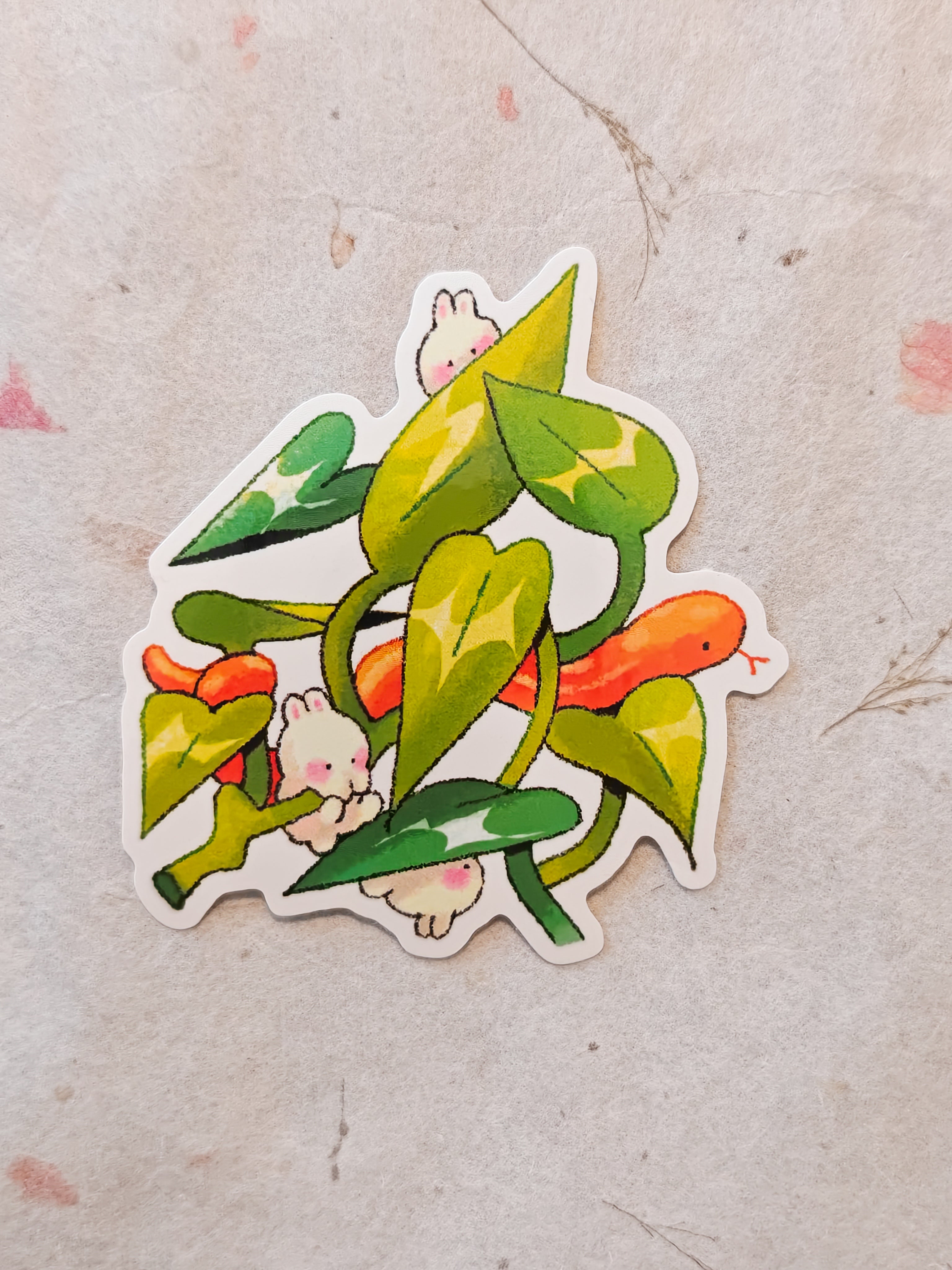 Glossy Bunny & Snake Pathos Vinyl Sticker