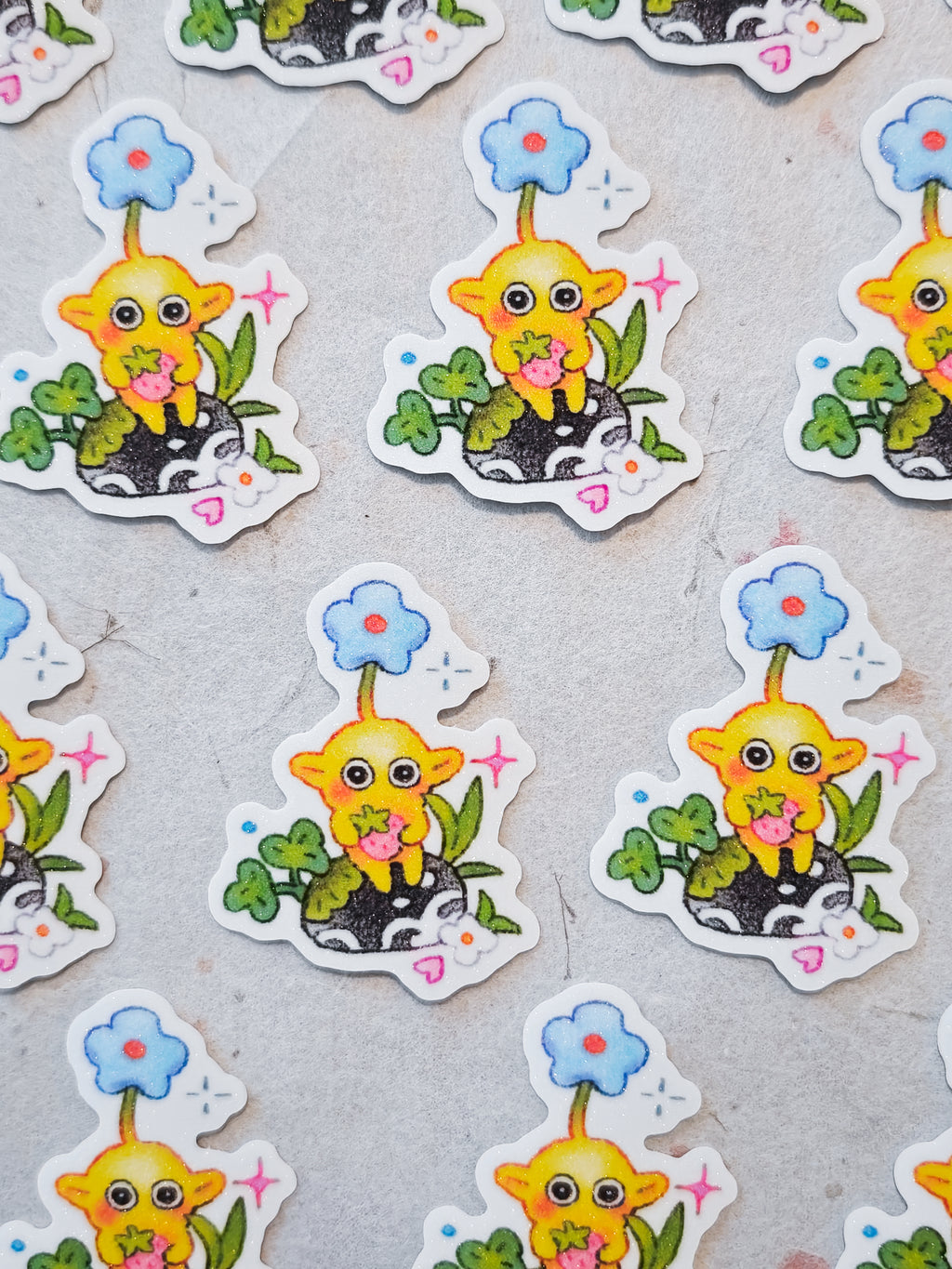 Yellow Pikmin Clover Vinyl Sticker