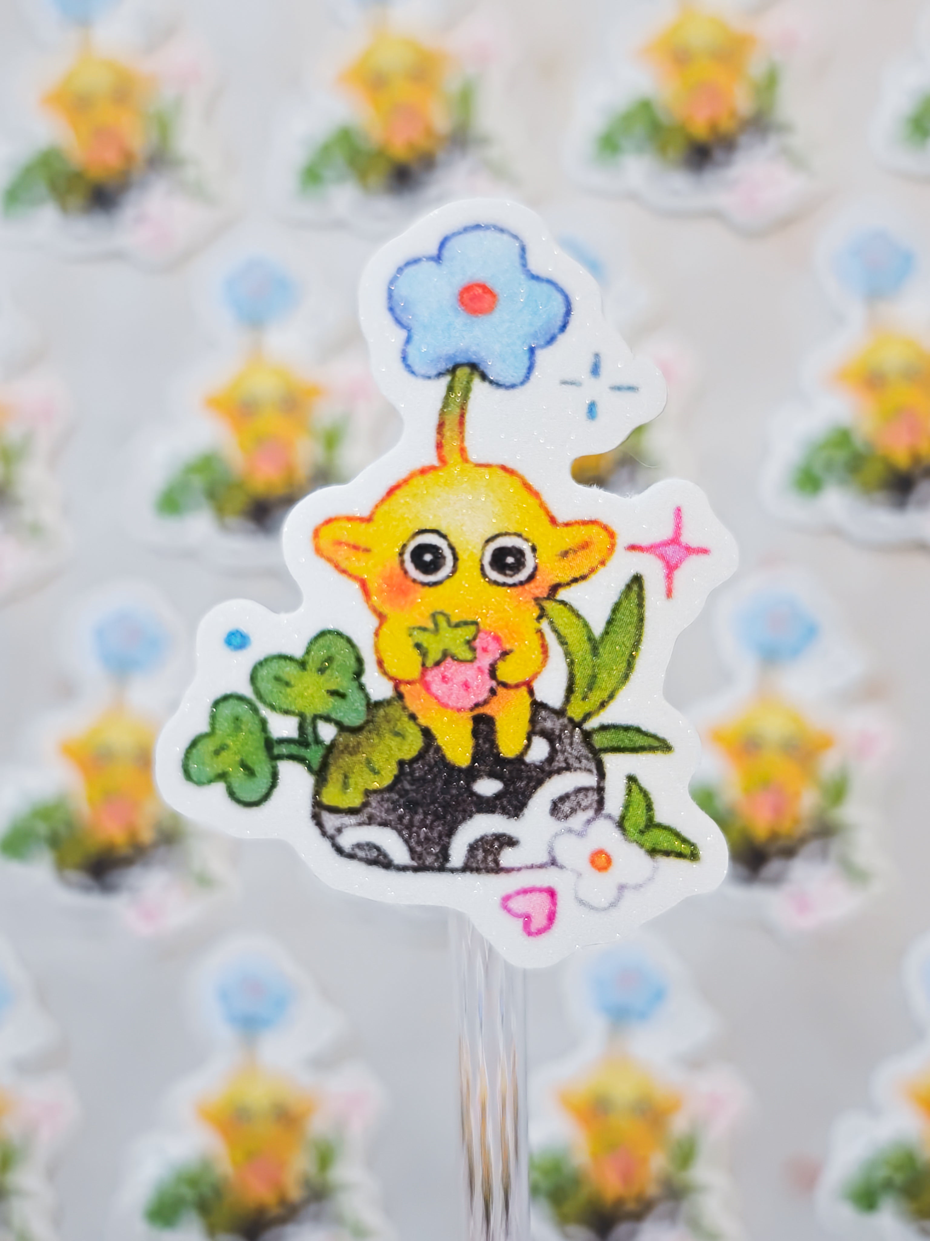 Yellow Pikmin Clover Vinyl Sticker