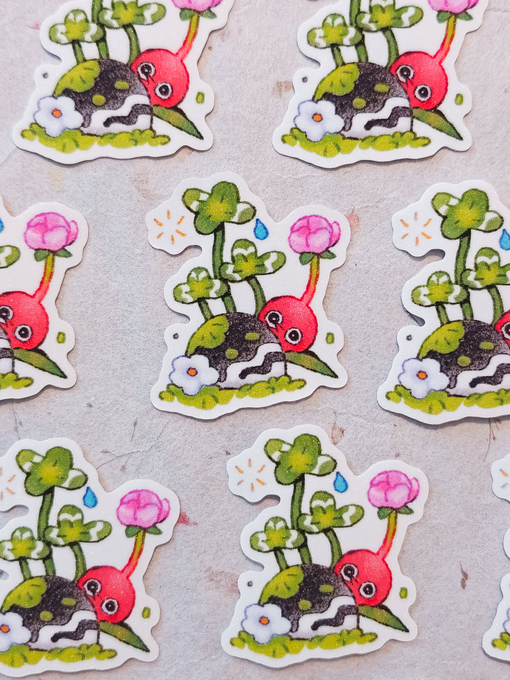 Red Pikmin Clover Vinyl Sticker