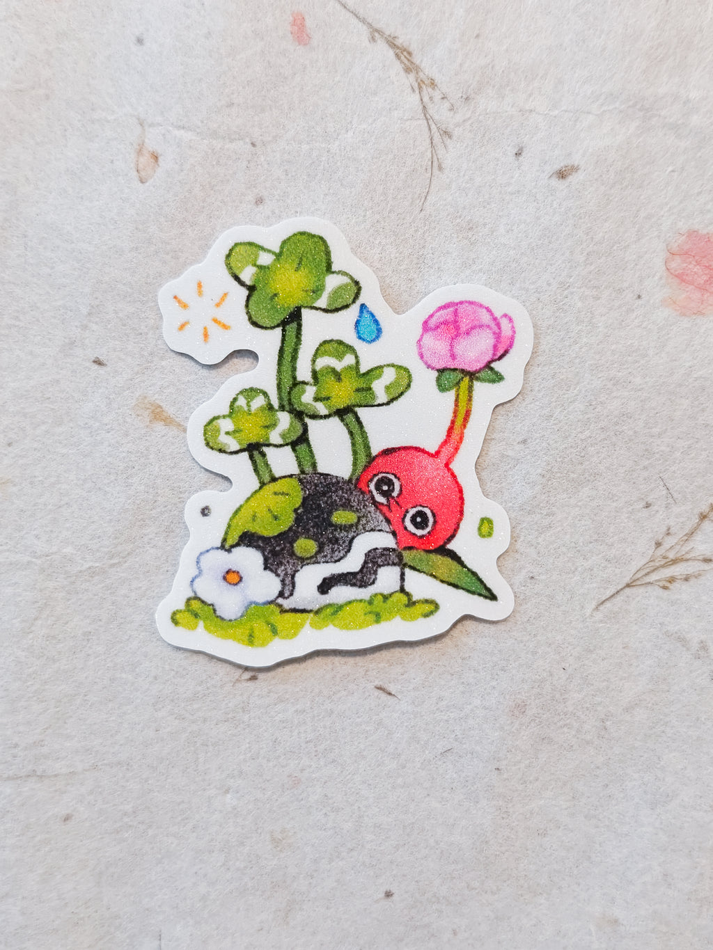 Red Pikmin Clover Vinyl Sticker