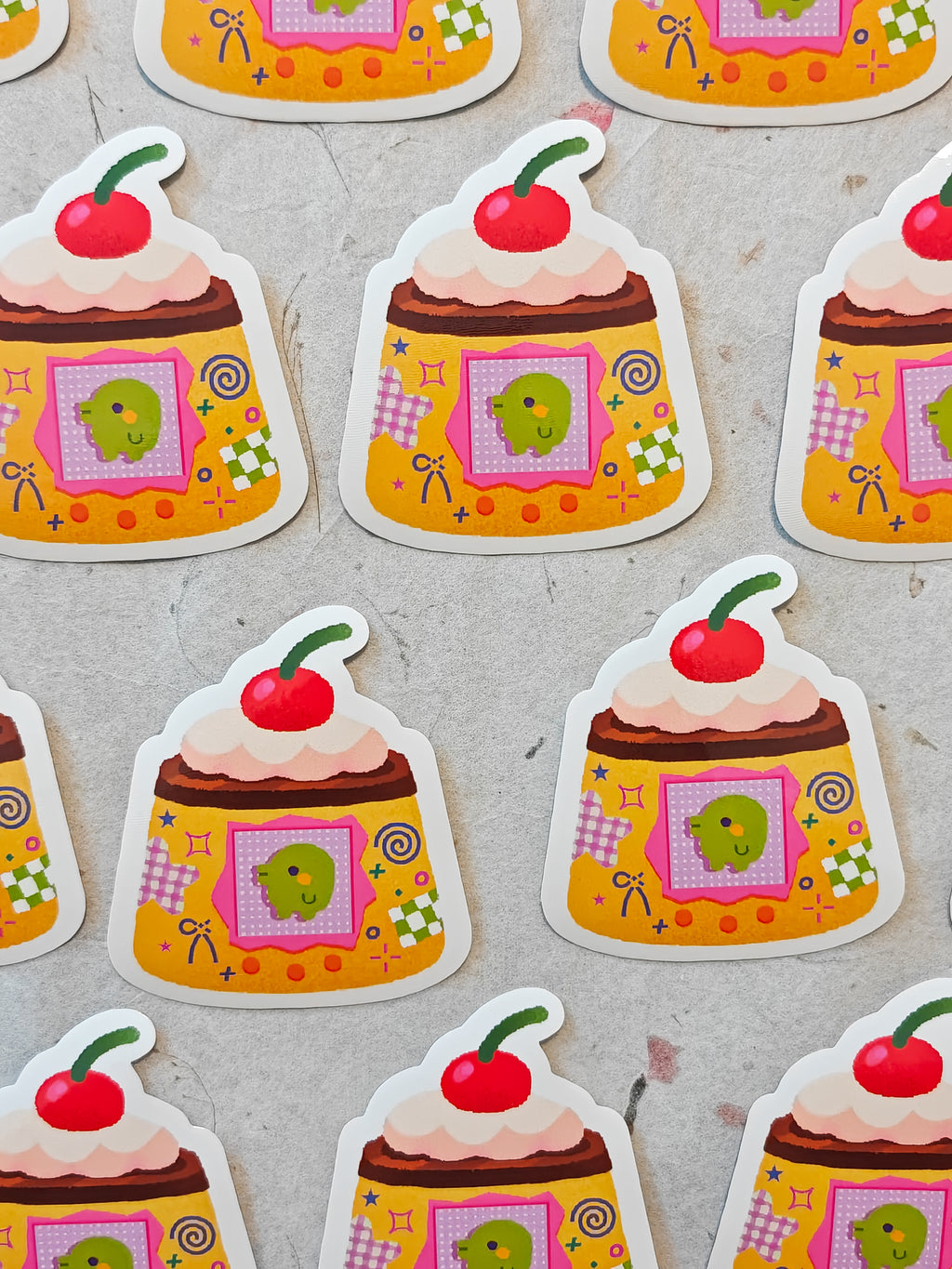 Glossy Kuchipatchi Pudding Tamagotchi Vinyl Sticker