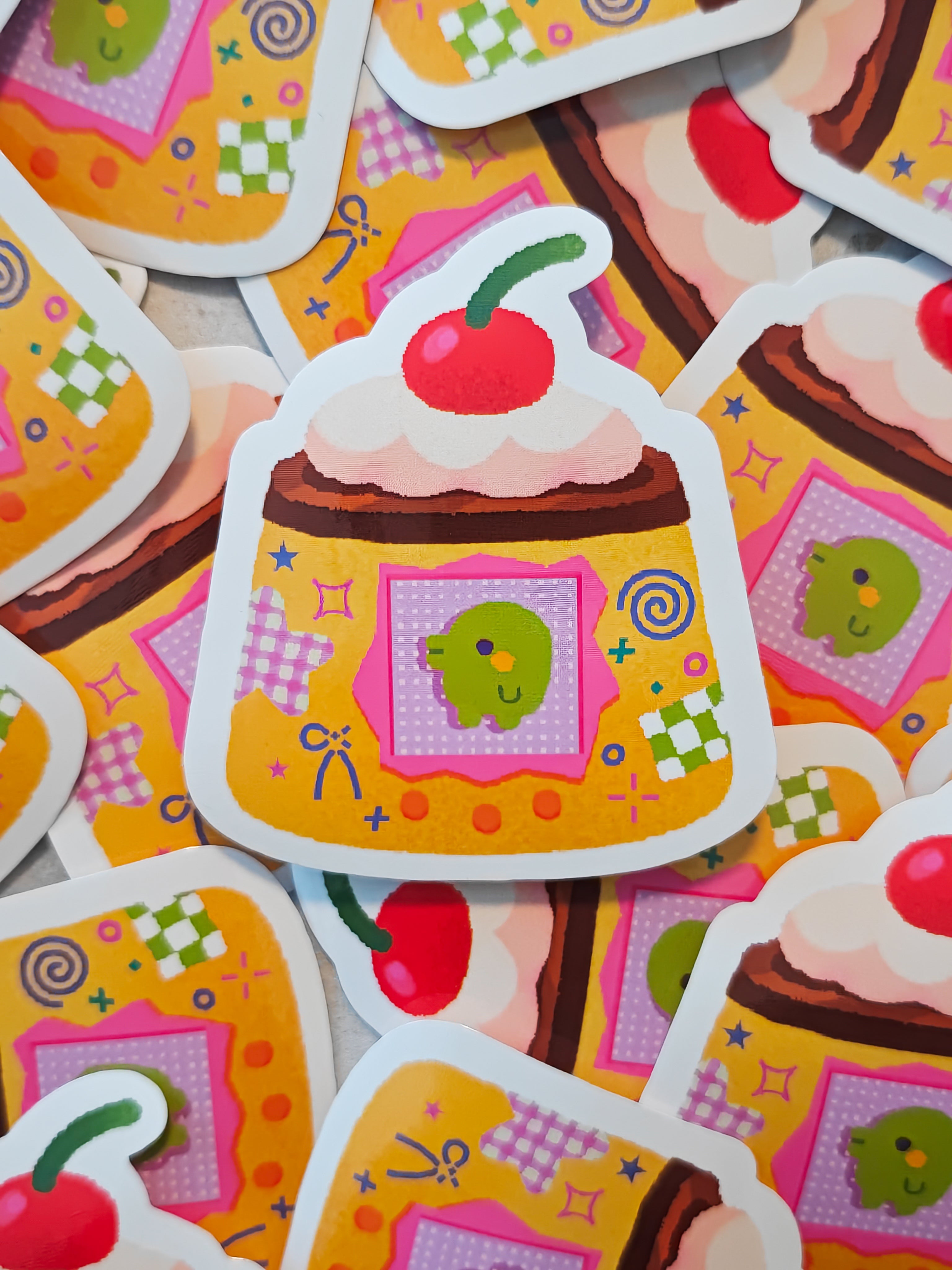 Glossy Kuchipatchi Pudding Tamagotchi Vinyl Sticker