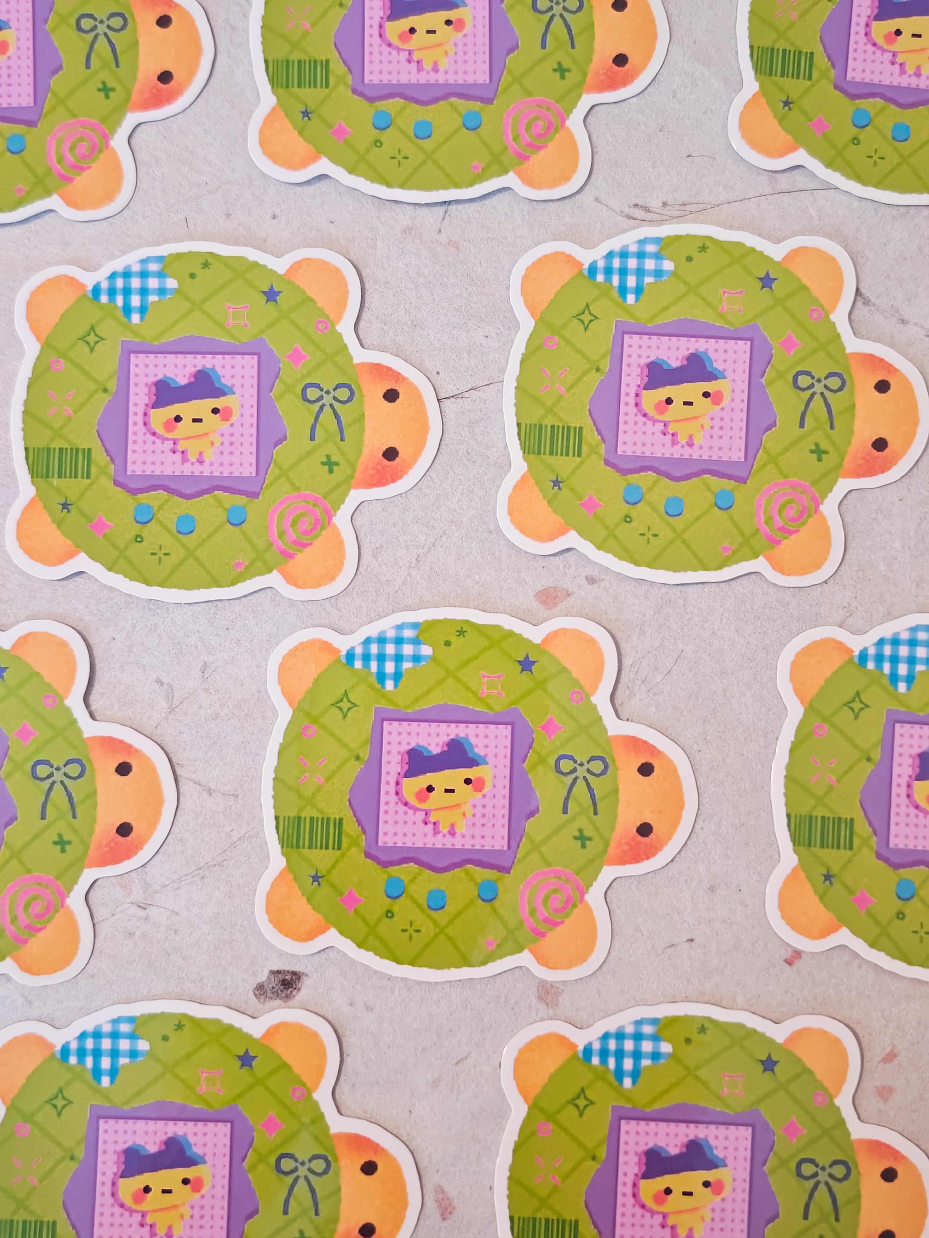 Glossy Mamatchi Melon Tamagotchi Vinyl Sticker