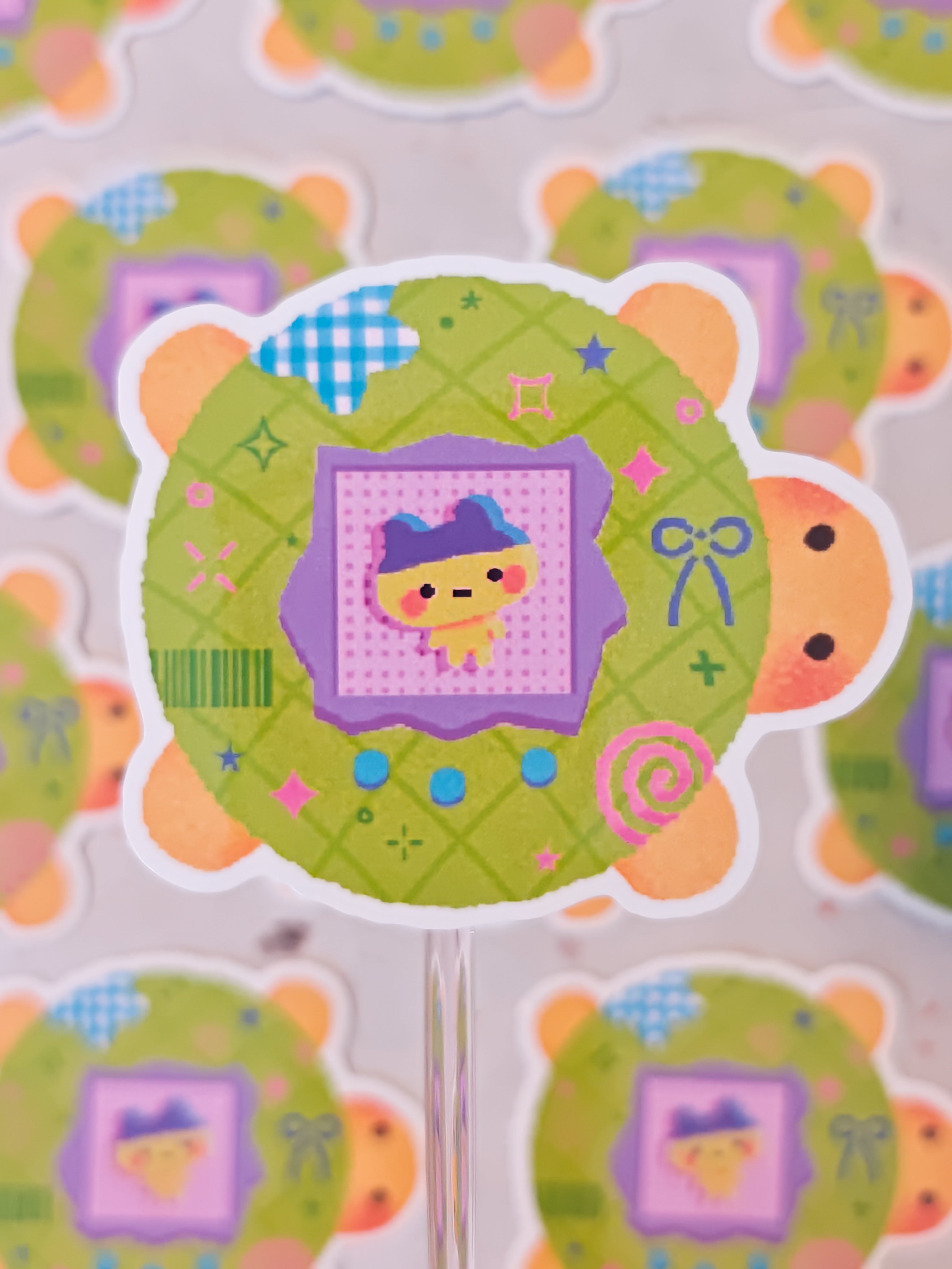 Glossy Mamatchi Melon Tamagotchi Vinyl Sticker