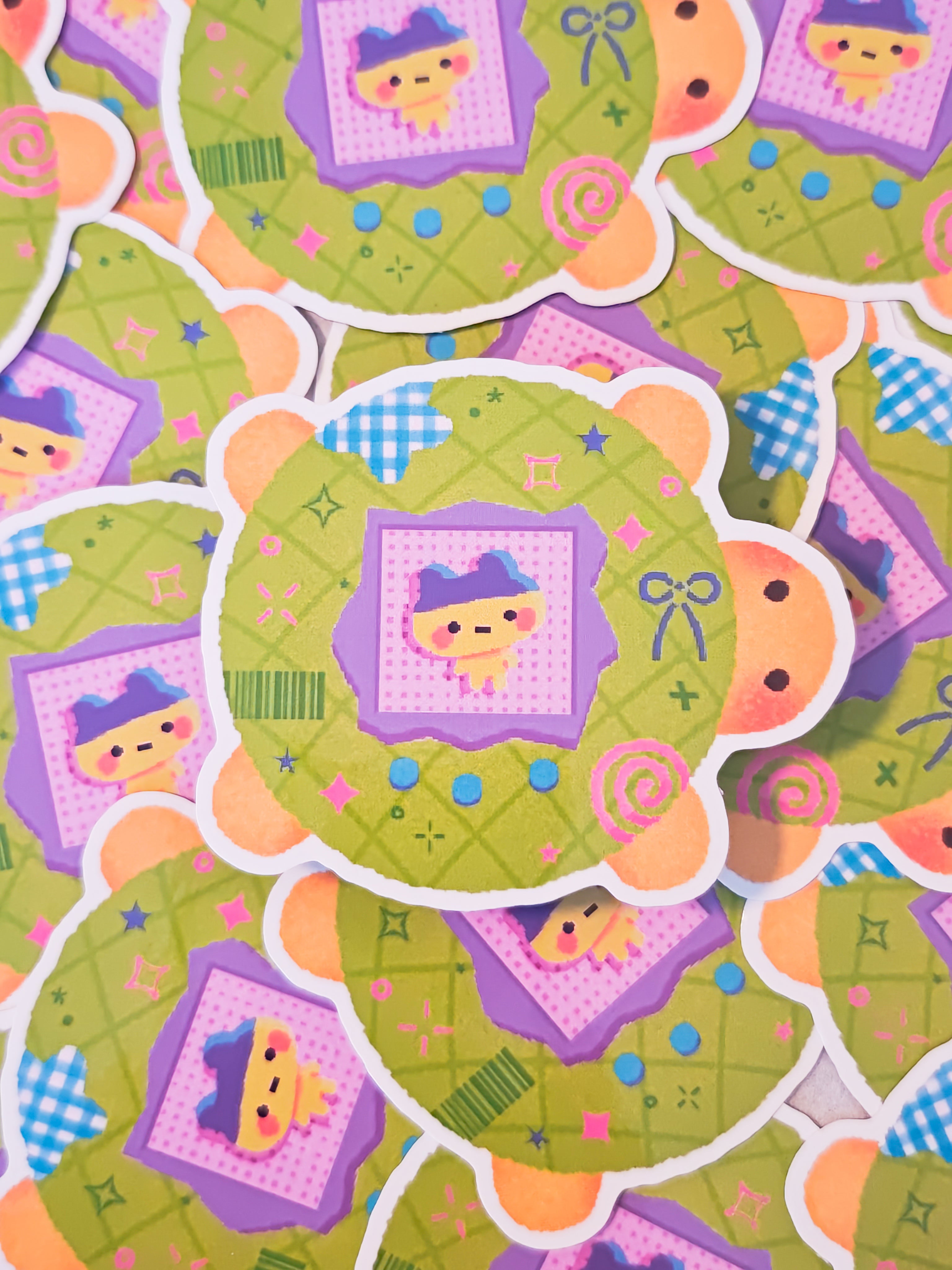 Glossy Mamatchi Melon Tamagotchi Vinyl Sticker