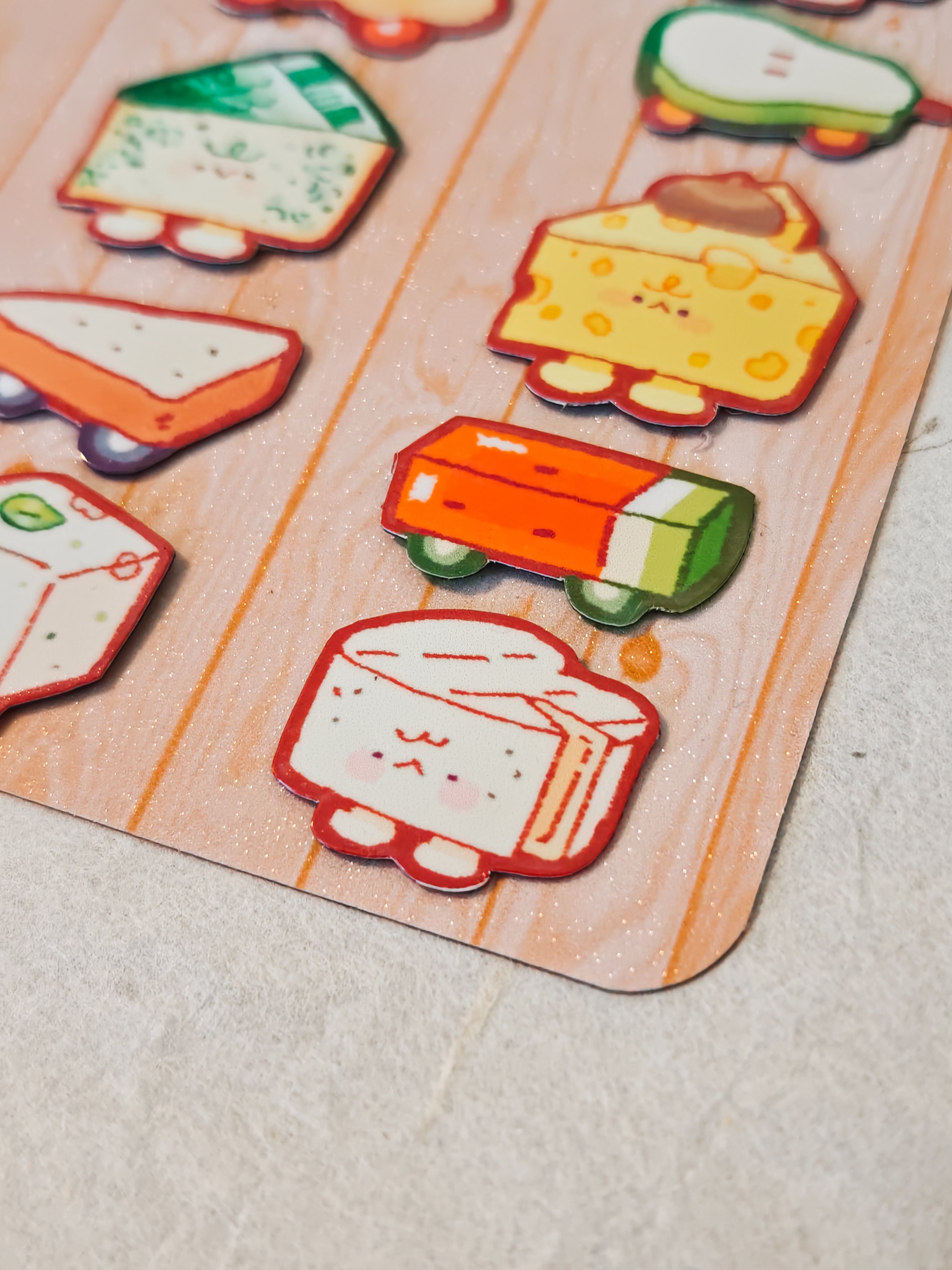 Glossy Cheese Charcuterie Magnetic Board