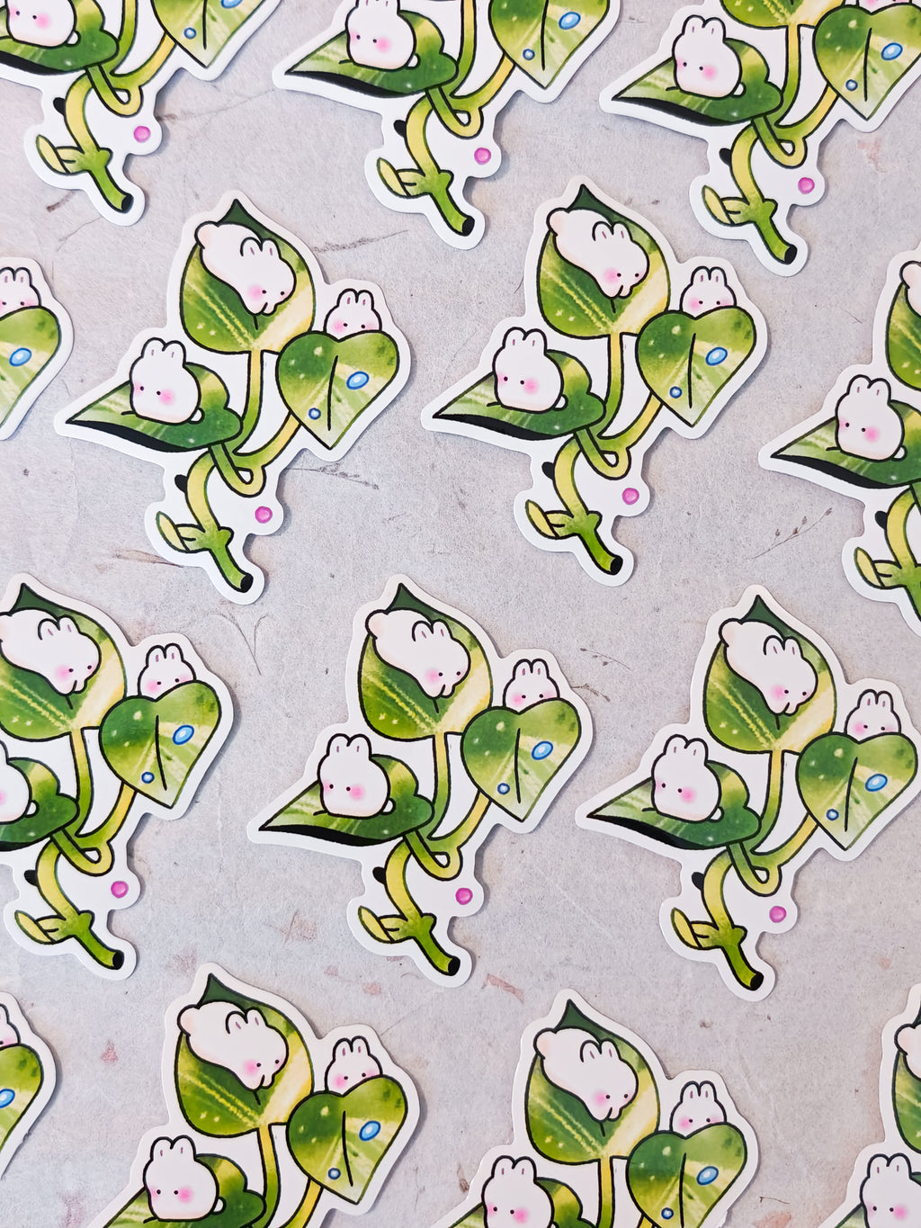 Glossy Variegated Bunny Pathos Vinyl Sticker