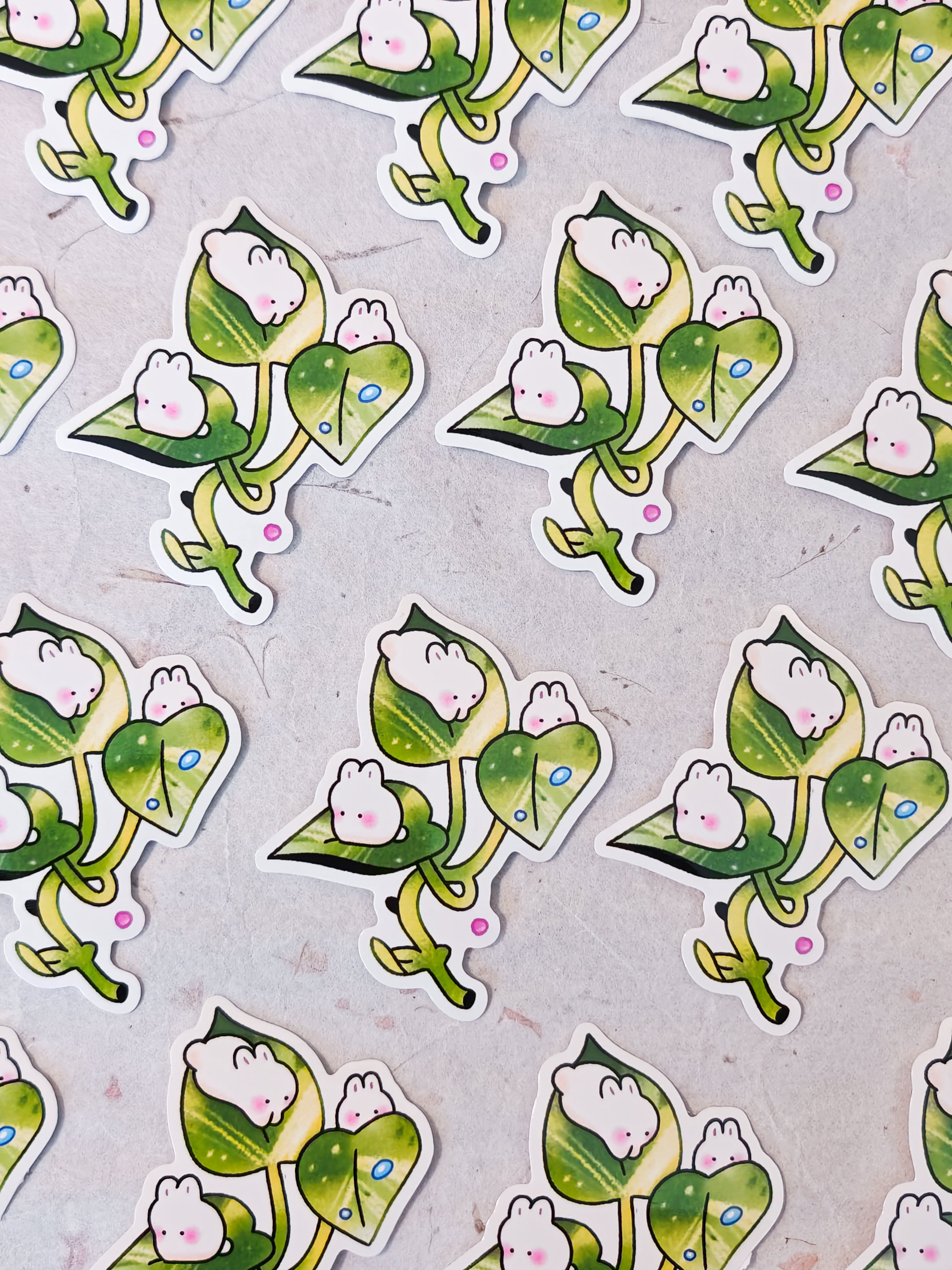 Glossy Variegated Bunny Pathos Vinyl Sticker