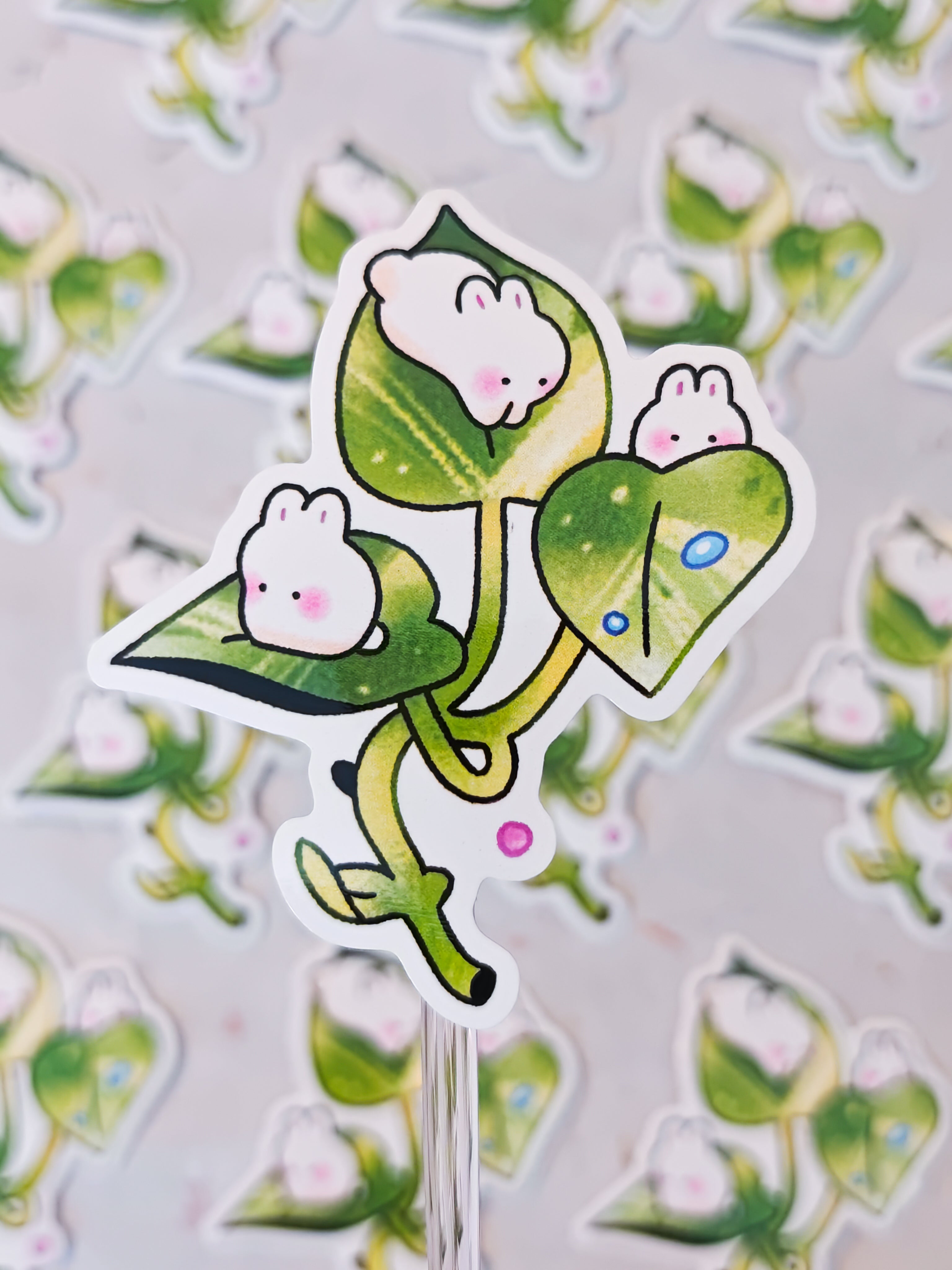 Glossy Variegated Bunny Pathos Vinyl Sticker