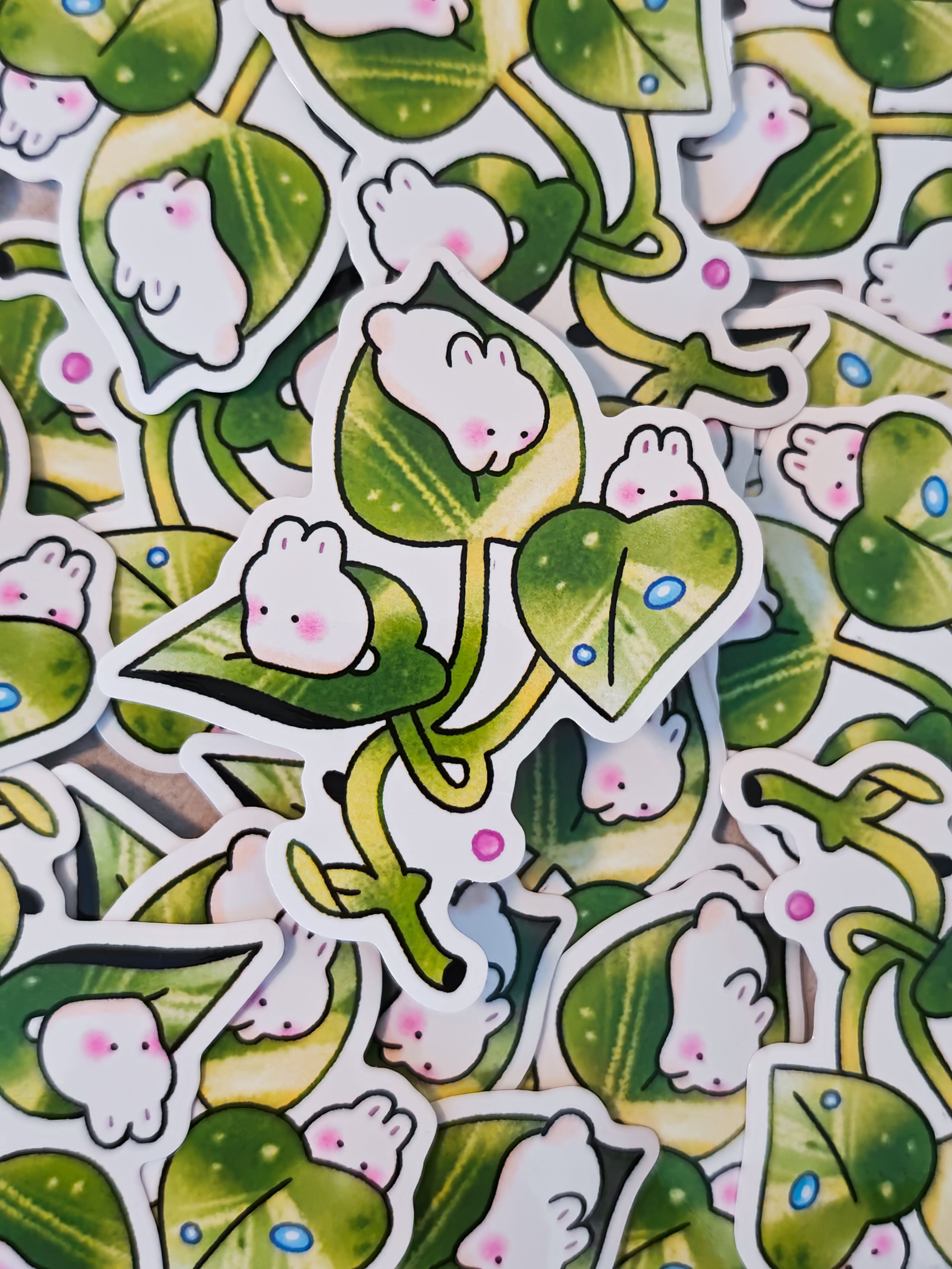 Glossy Variegated Bunny Pathos Vinyl Sticker