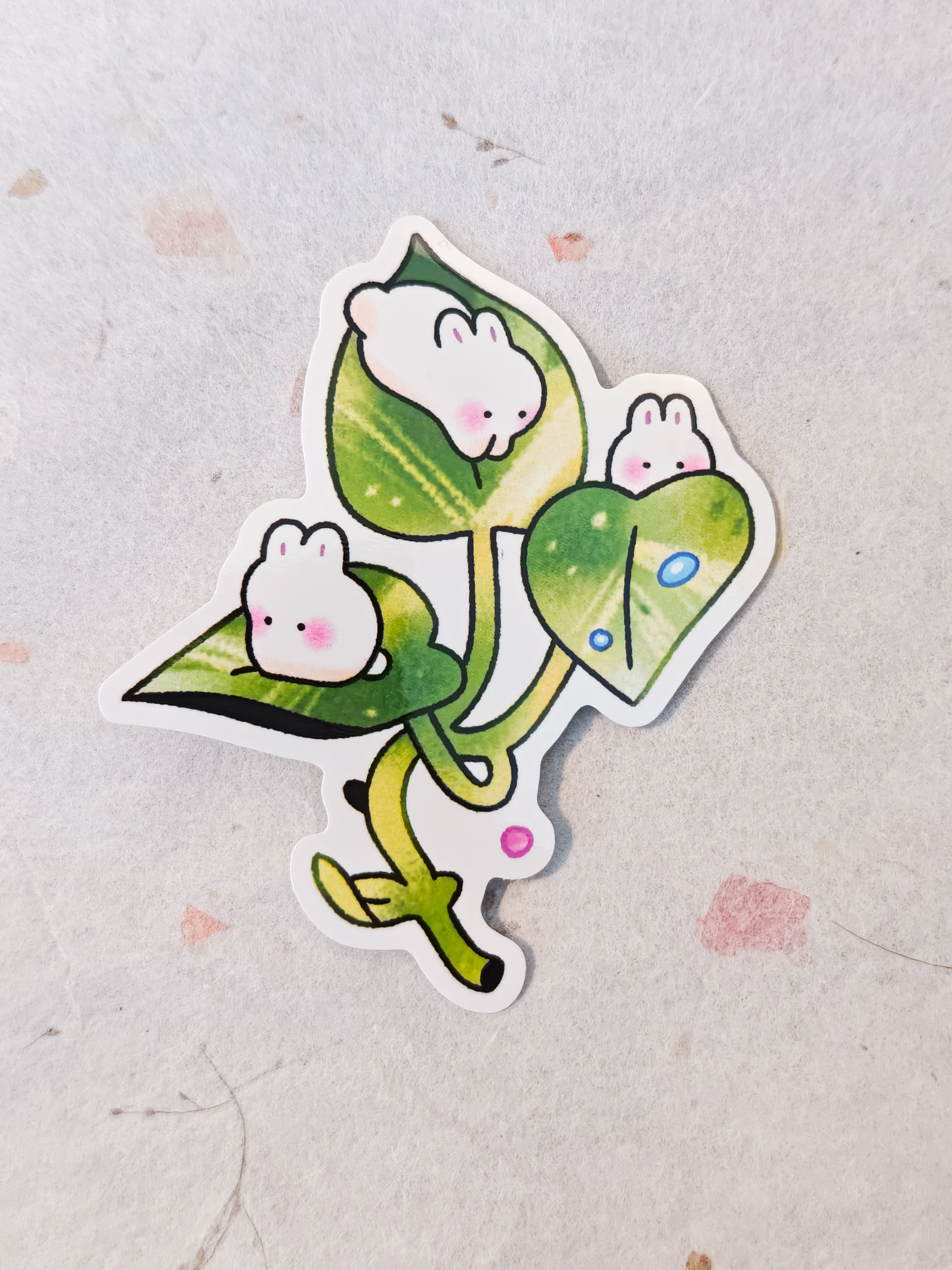Glossy Variegated Bunny Pathos Vinyl Sticker