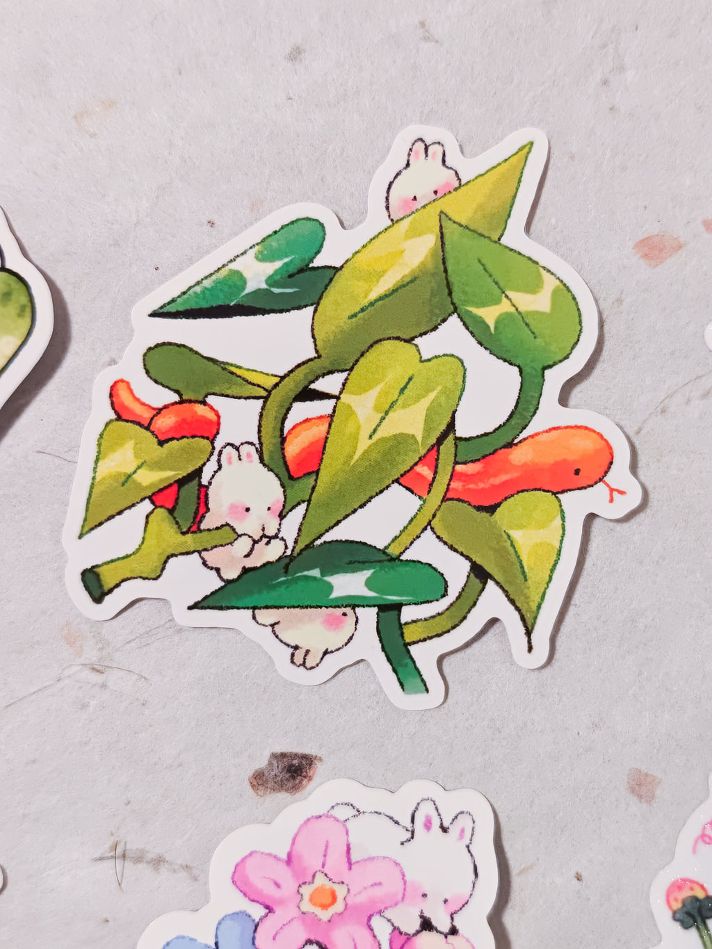Garden Bunnies Vinyl Die-Cut Sticker Pack