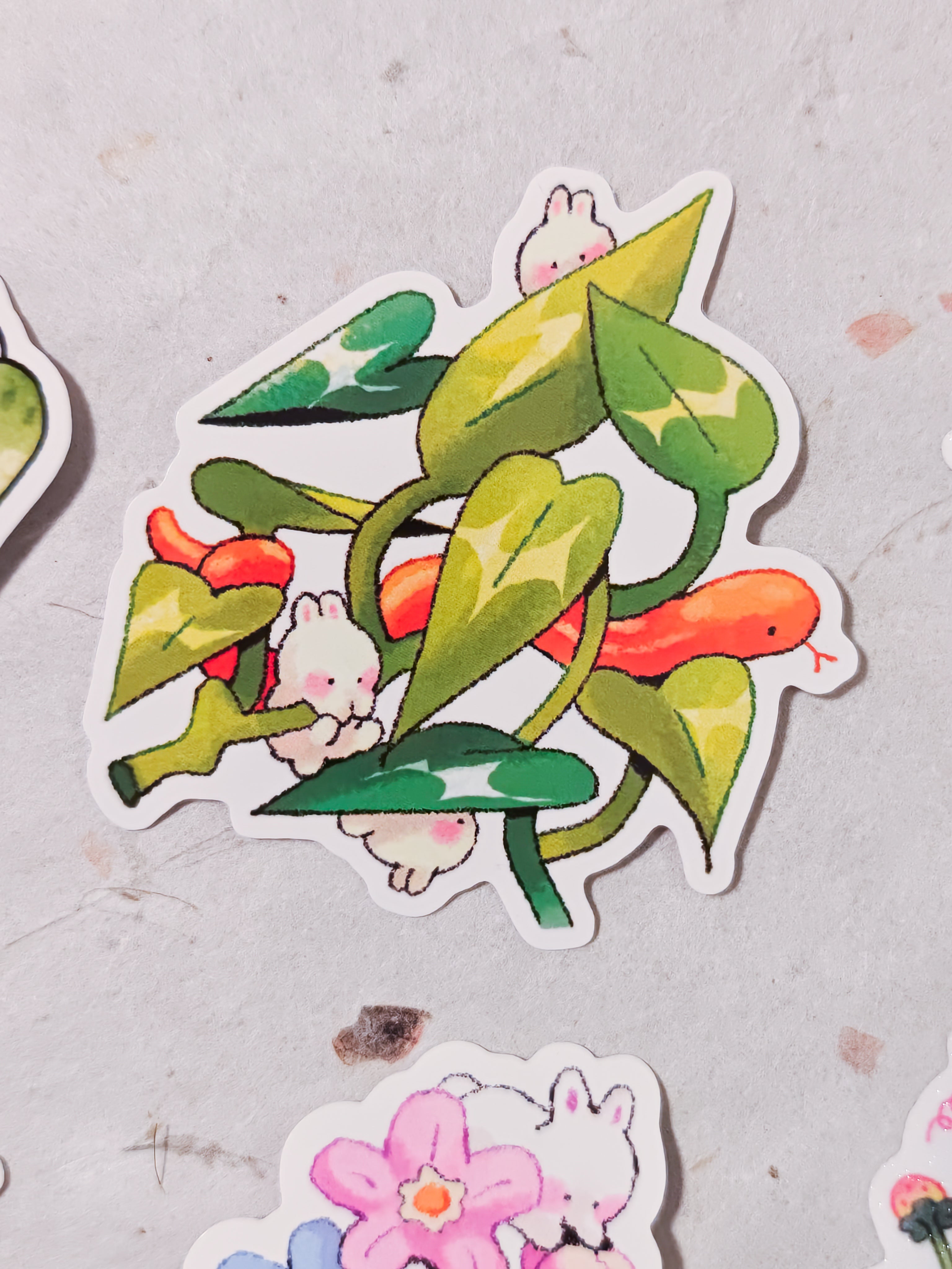 Garden Bunnies Vinyl Die-Cut Sticker Pack